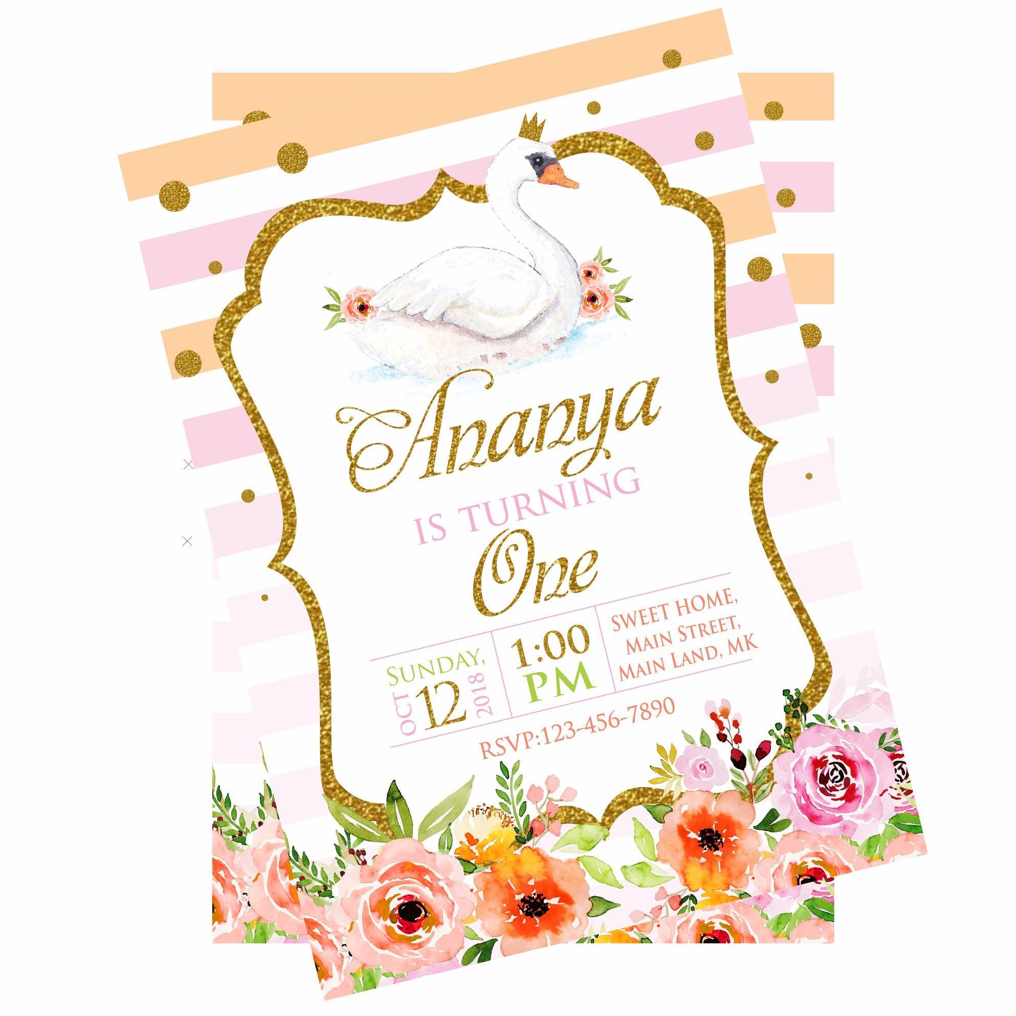 Swan Theme Invitations ALL PARTY SUPPLIES Pretty UR Party