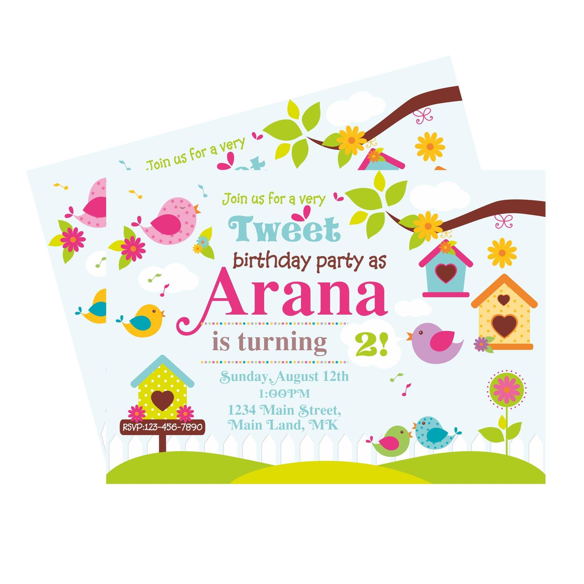 Little Bird Theme Invitations ALL PARTY SUPPLIES Pretty UR Party