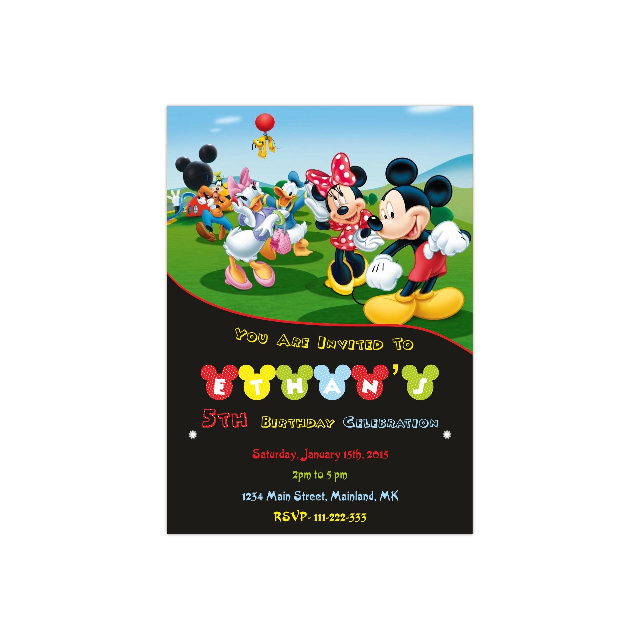 Mickey Mouse Clubhouse Inspired Invitations ALL PARTY SUPPLIES Pretty UR Party