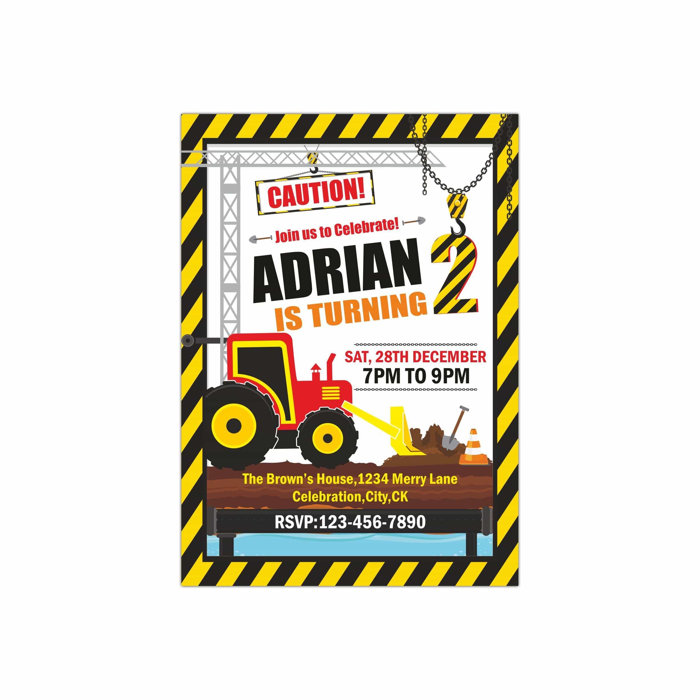 New Construction Theme E-Invitations THEME PARTIES Pretty UR Party