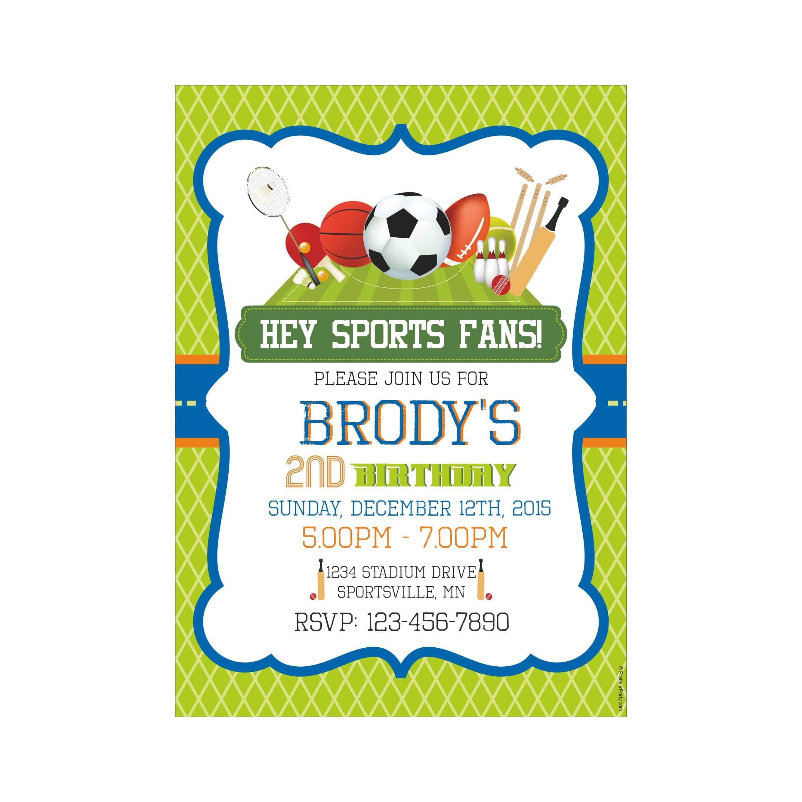 Sports Invitations ALL PARTY SUPPLIES Pretty UR Party