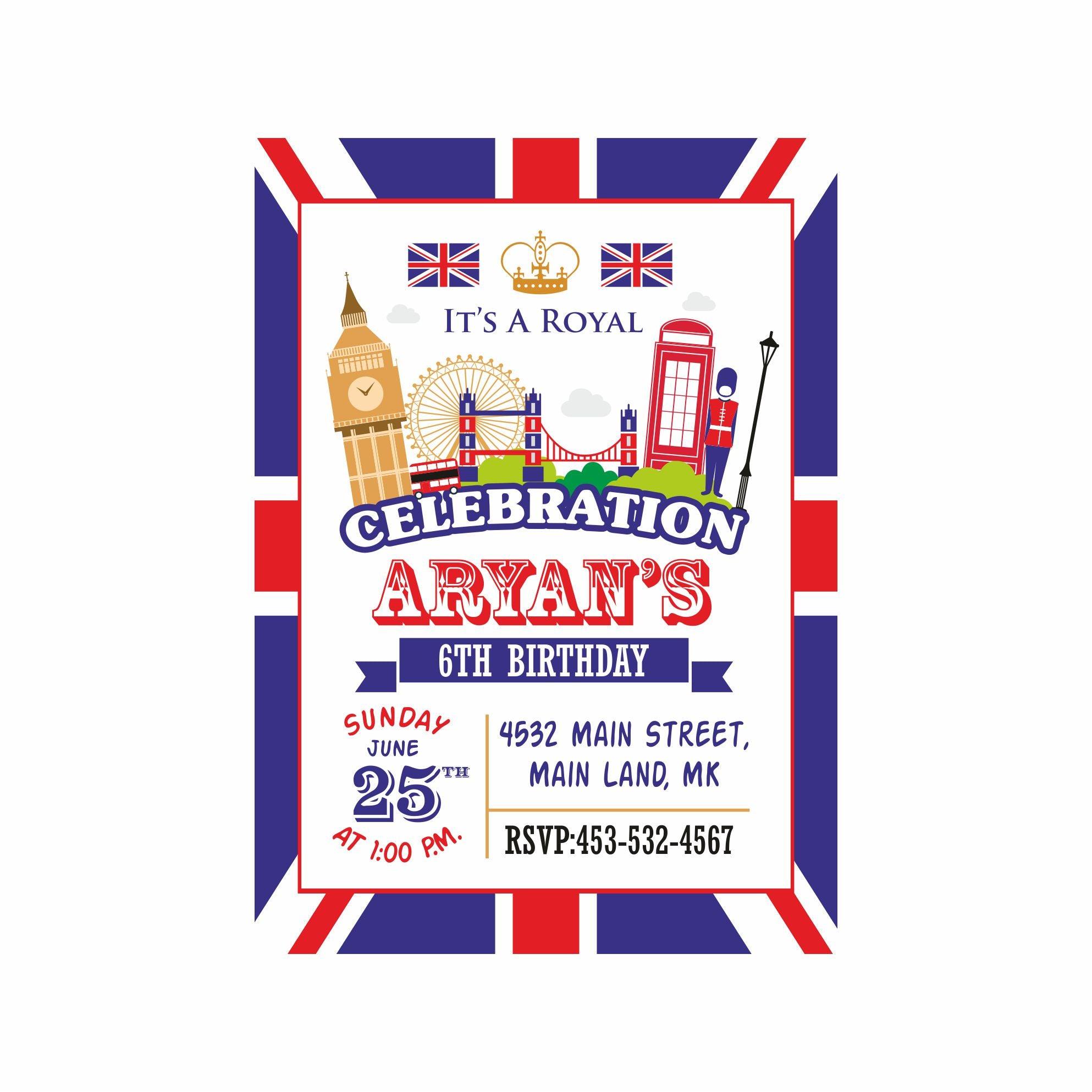 London Theme E-Invitations ALL PARTY SUPPLIES Pretty UR Party