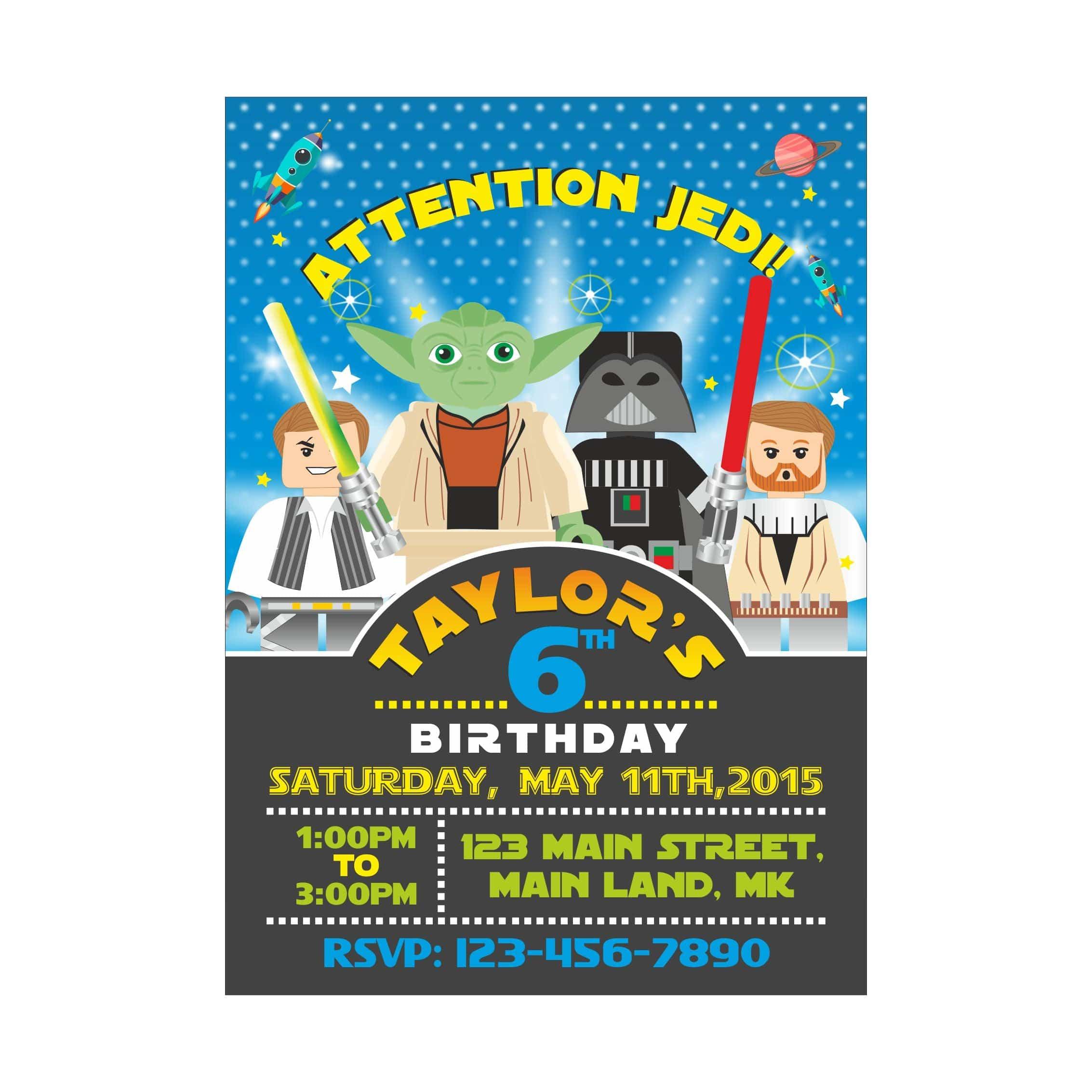 Star Wars Inspired Invitations ALL PARTY SUPPLIES Pretty UR Party