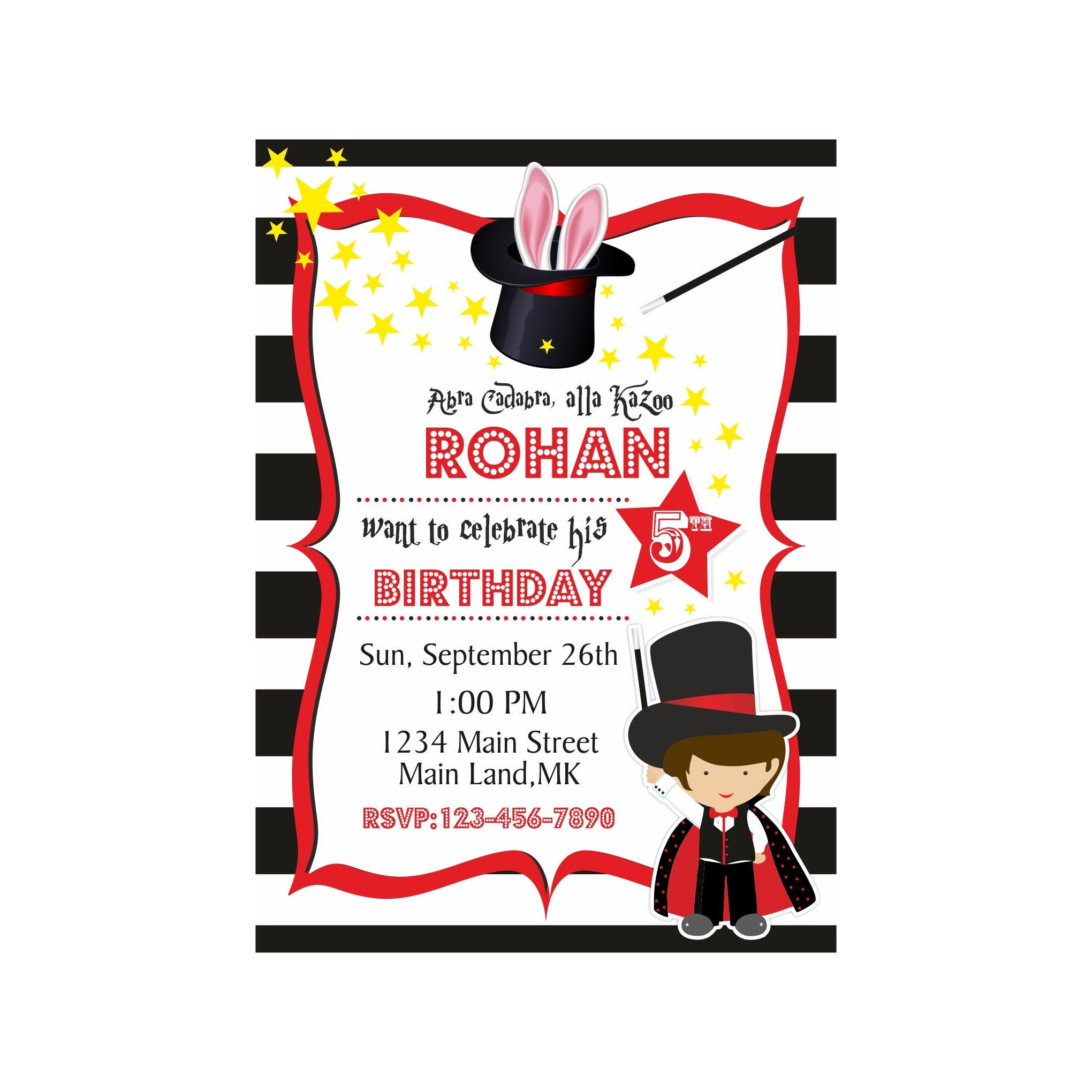 Magic Theme Invitations ALL PARTY SUPPLIES Pretty UR Party