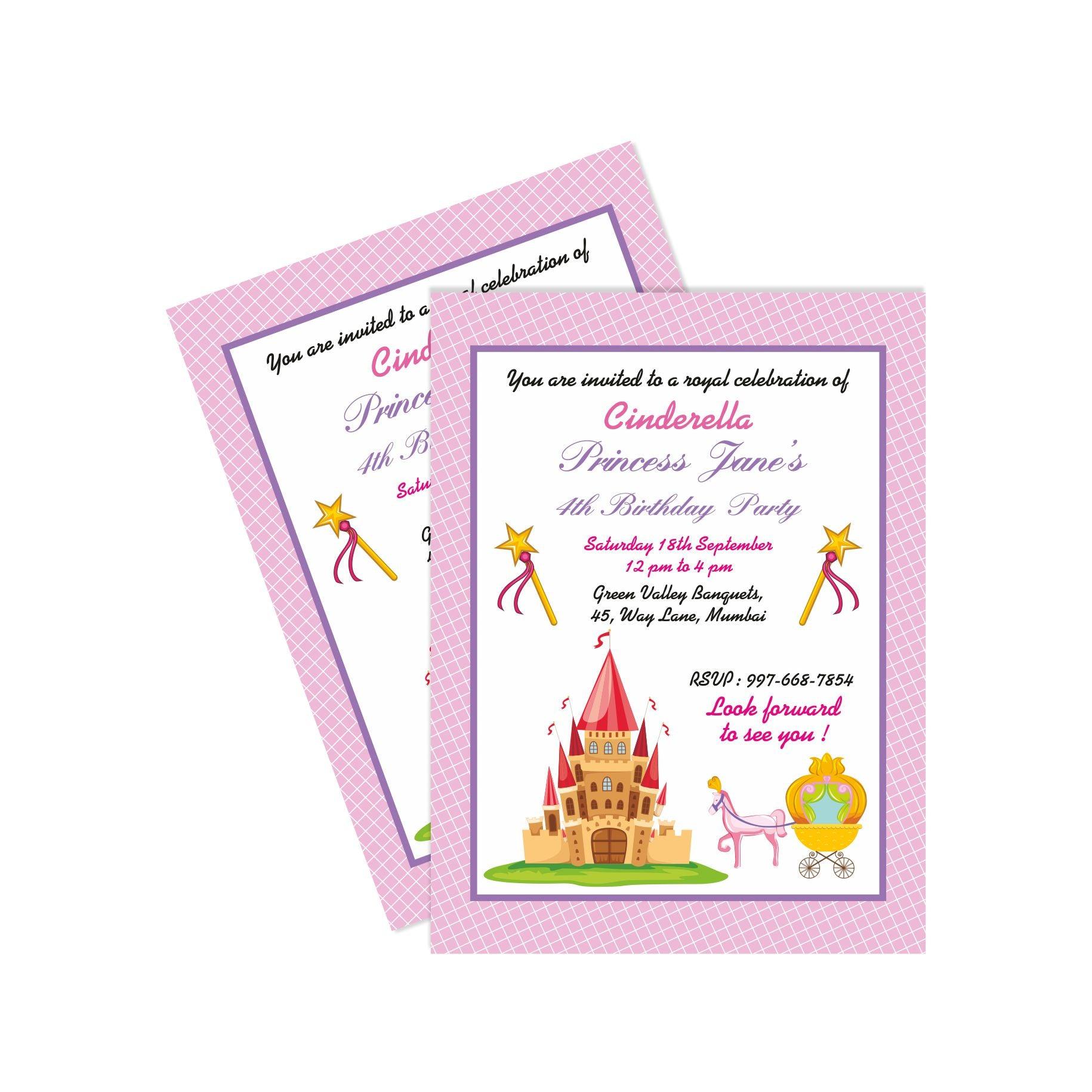 Cinderella Inpired Invitations ALL PARTY SUPPLIES Pretty UR Party