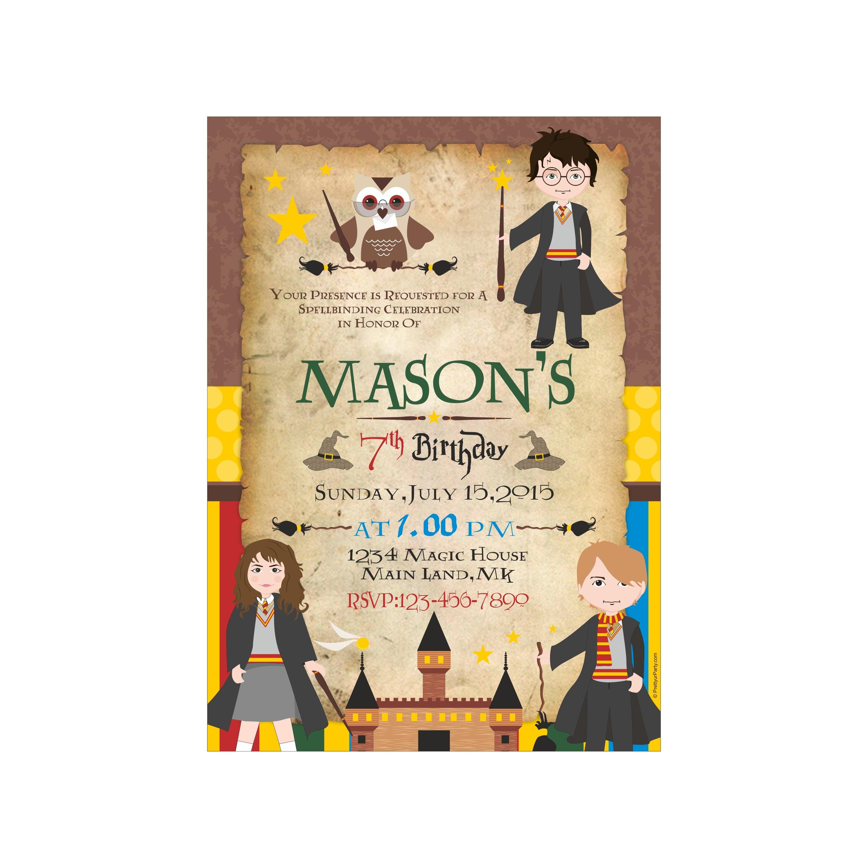 Harry Potter E-Invitations THEME PARTIES Pretty UR Party