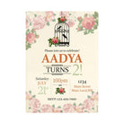 Pink Floral and Bird Cage Theme E-Invitations BIRTHDAYS Pretty UR Party