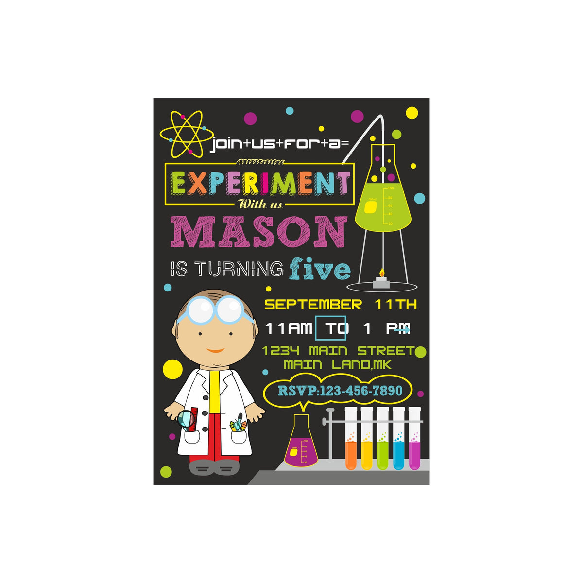Mad Scientist Theme Invitations | Mad Scientist Invites – PRETTY UR PARTY