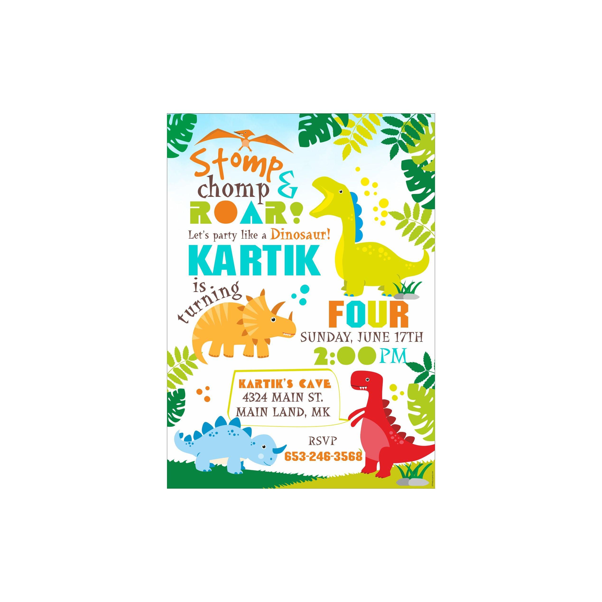Dinosaur Theme E-Invitations THEME PARTIES Pretty UR Party