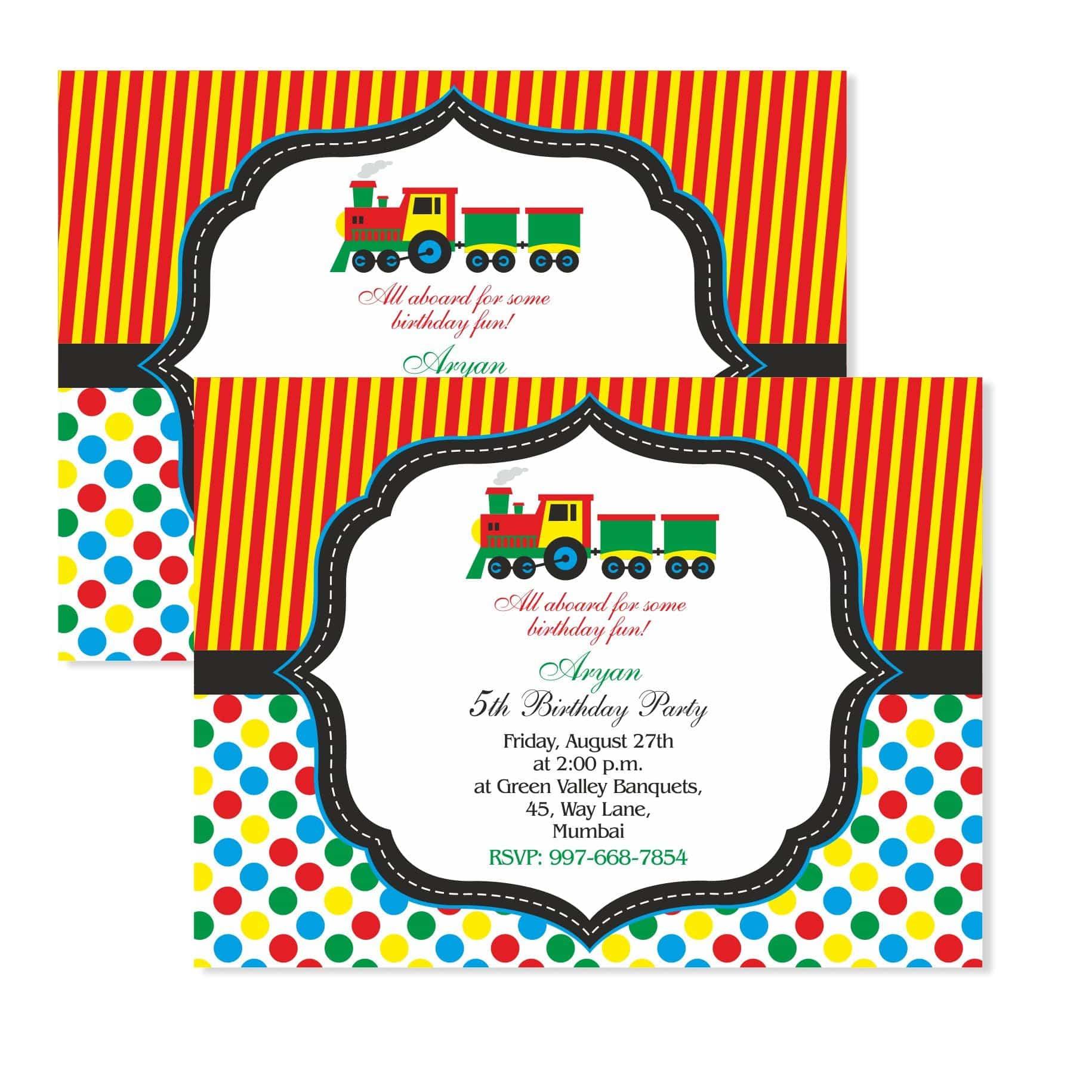 Train E-Invitations THEME PARTIES Pretty UR Party
