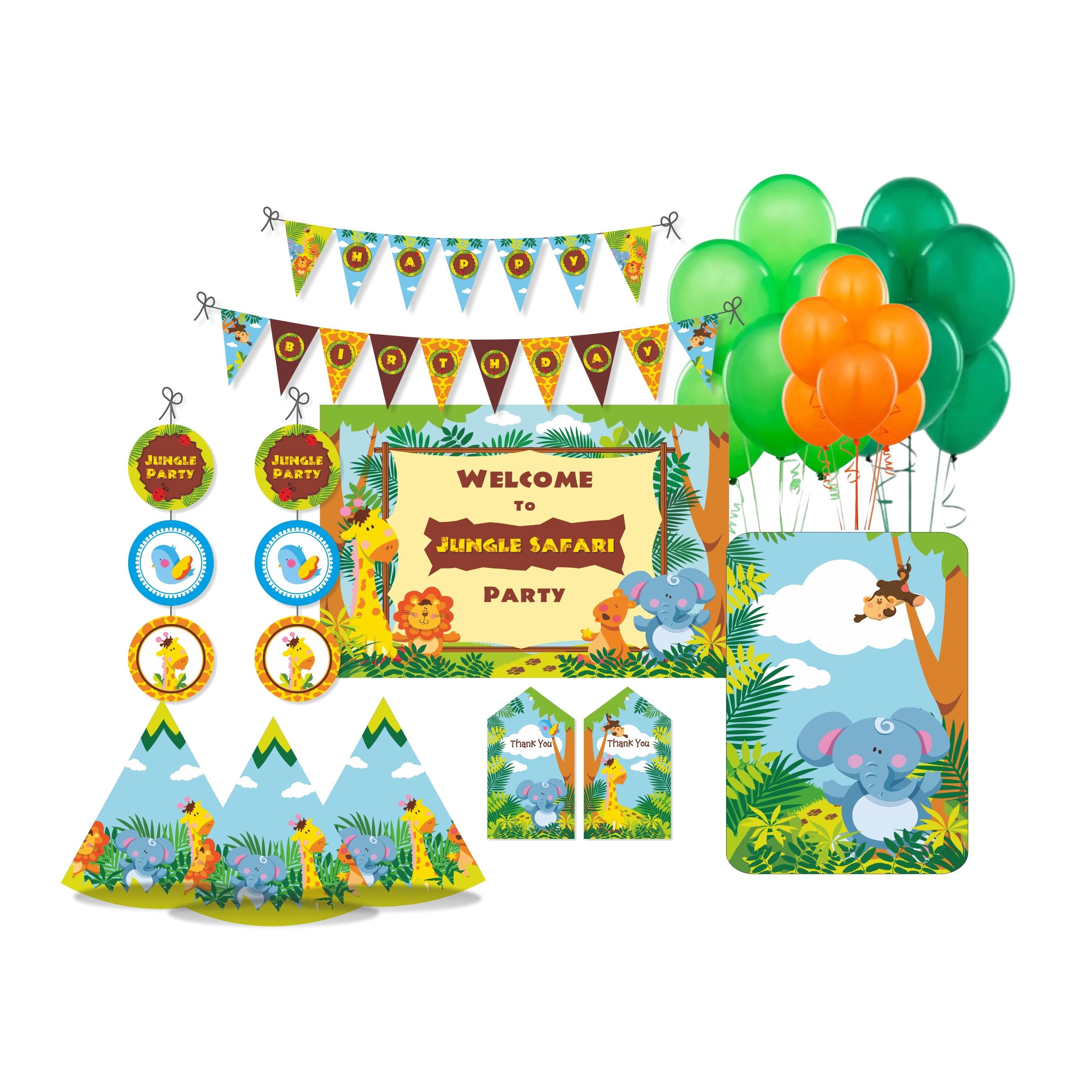 Jungle Party Decorations Kit 80 pcs Combo Pack THEME PARTIES Pretty UR Party