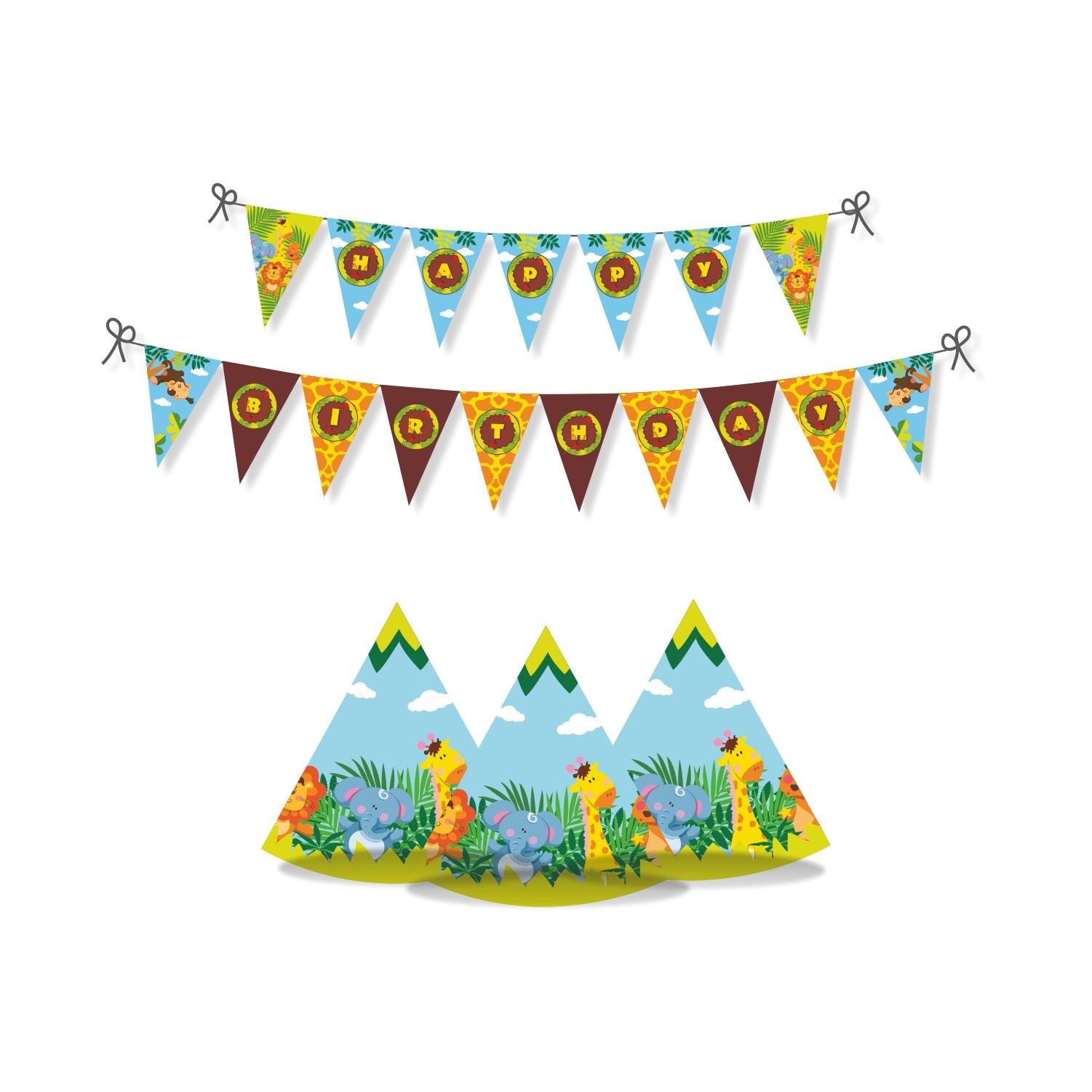 Jungle Party Decorations Kit 80 pcs Combo Pack THEME PARTIES Pretty UR Party
