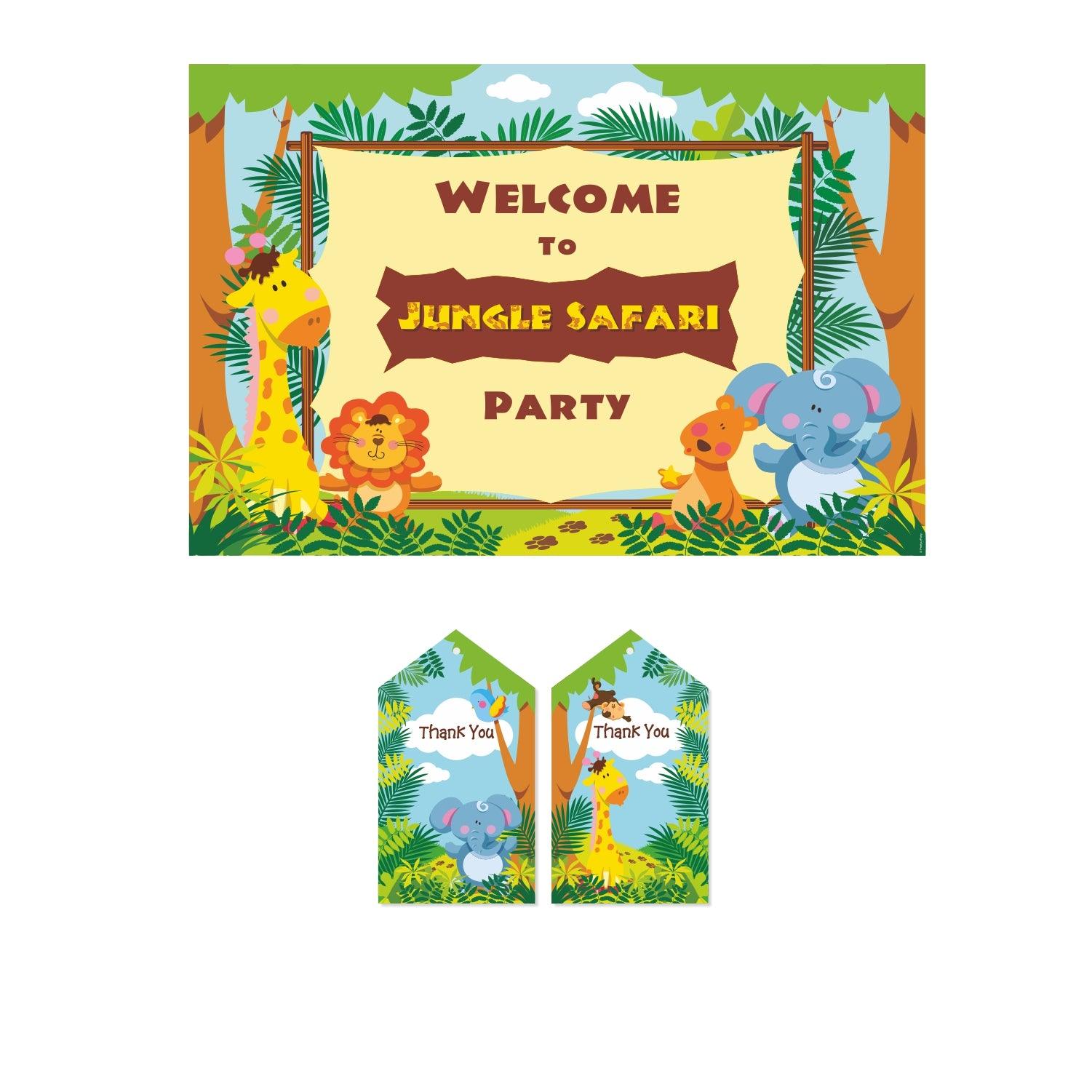 Jungle Party Decorations Kit 80 pcs Combo Pack THEME PARTIES Pretty UR Party