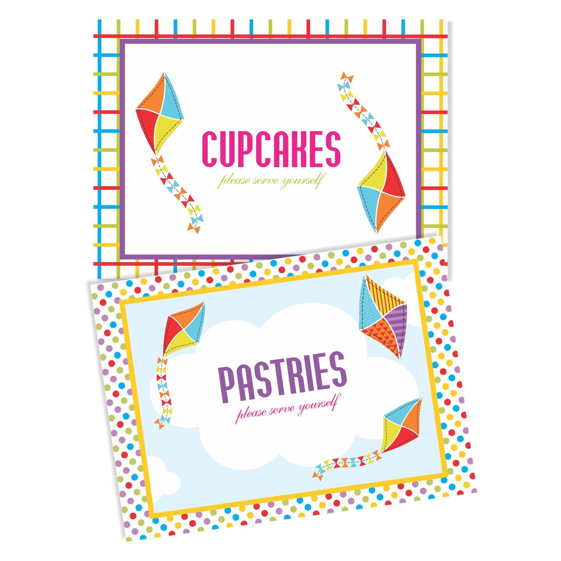 Kites Labels / Buffet Table Cards THEME PARTIES Pretty UR Party