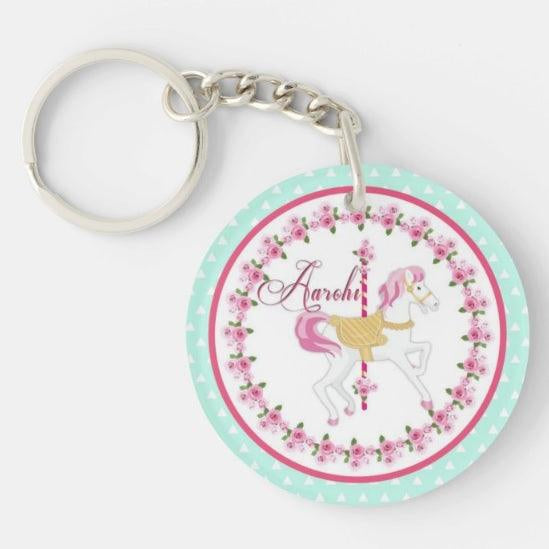 Personalised Carousel Keychain THEME PARTIES Pretty UR Party