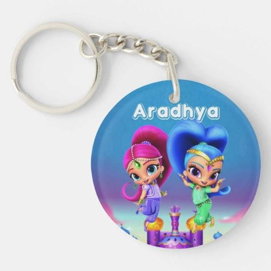 Personalized Shimmer and Shine Keychain RETURN GIFTS Pretty UR Party