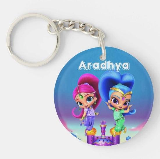 Personalized Shimmer and Shine Keychain RETURN GIFTS Pretty UR Party