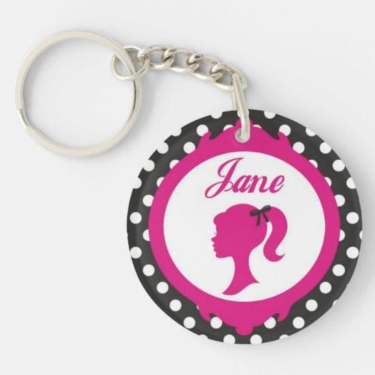 Personalised Barbie Keychain THEME PARTIES Pretty UR Party