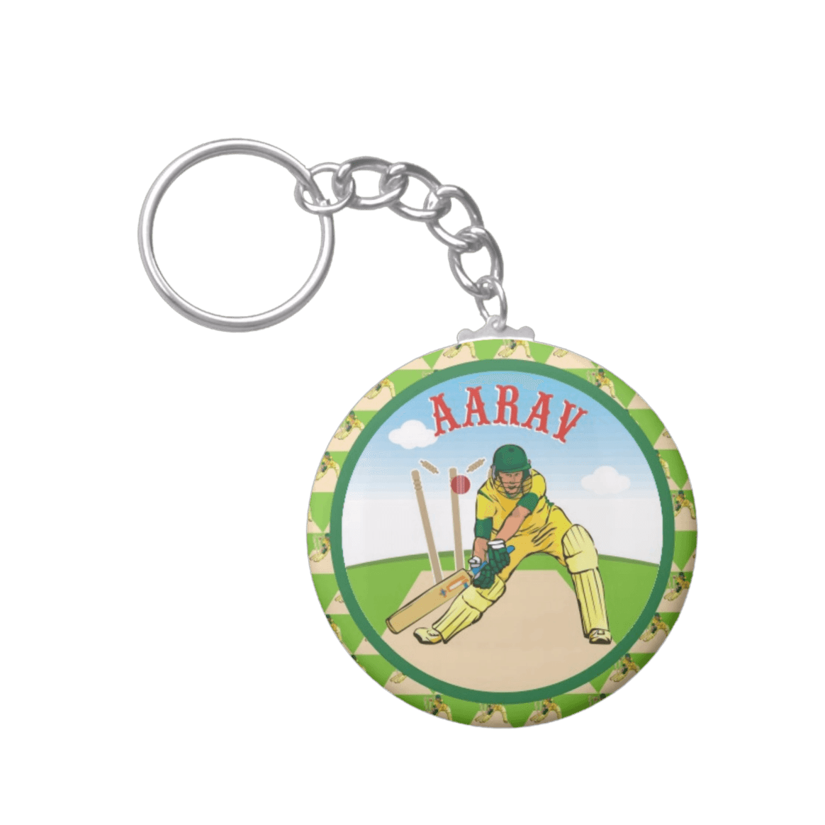 Personalised Cricket Keychain THEME PARTIES Pretty UR Party