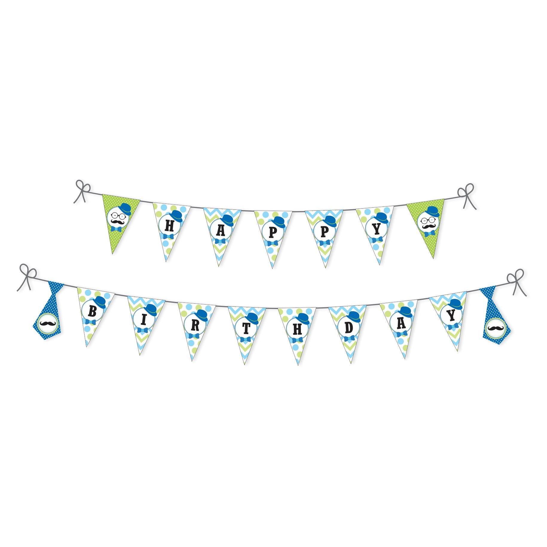 Little Man Theme Bunting THEME PARTIES Pretty UR Party