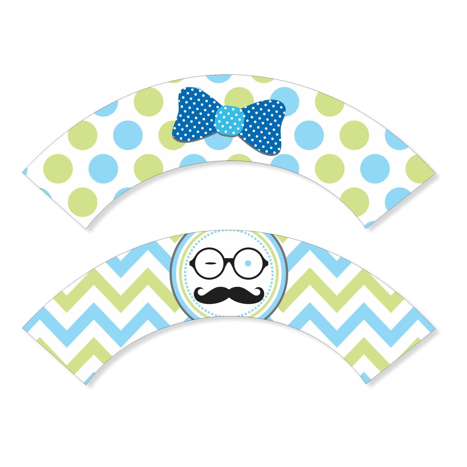 Little Man Theme Cupcake Wrappers THEME PARTIES Pretty UR Party