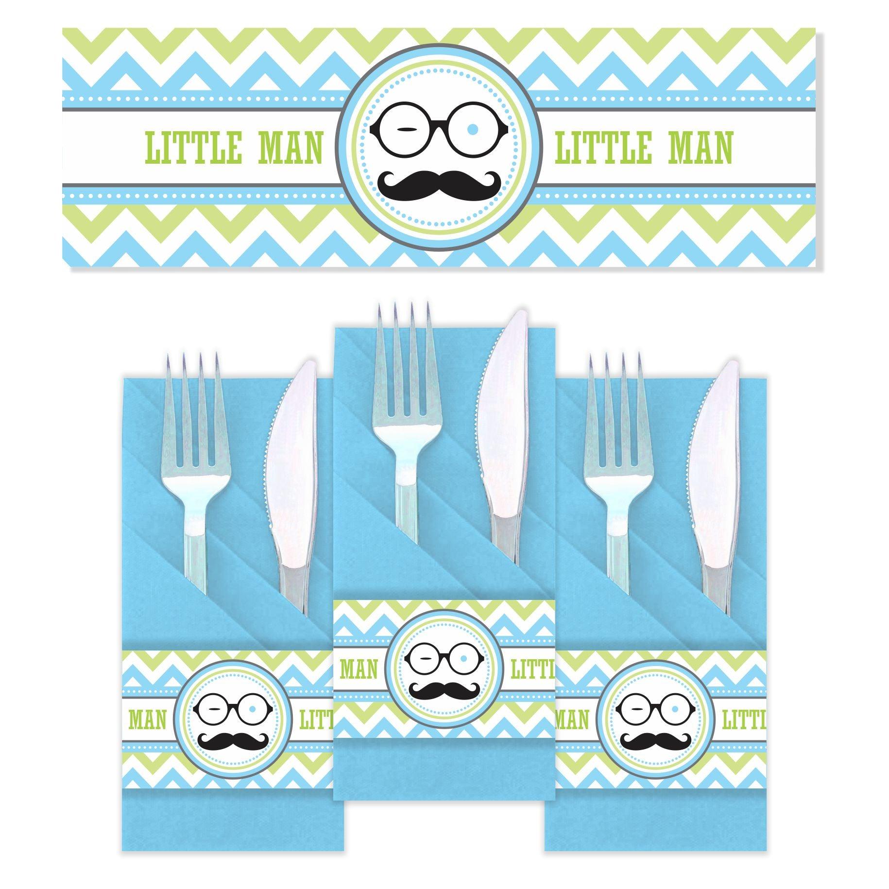 Little Man Theme Napkin Rings THEME PARTIES Pretty UR Party