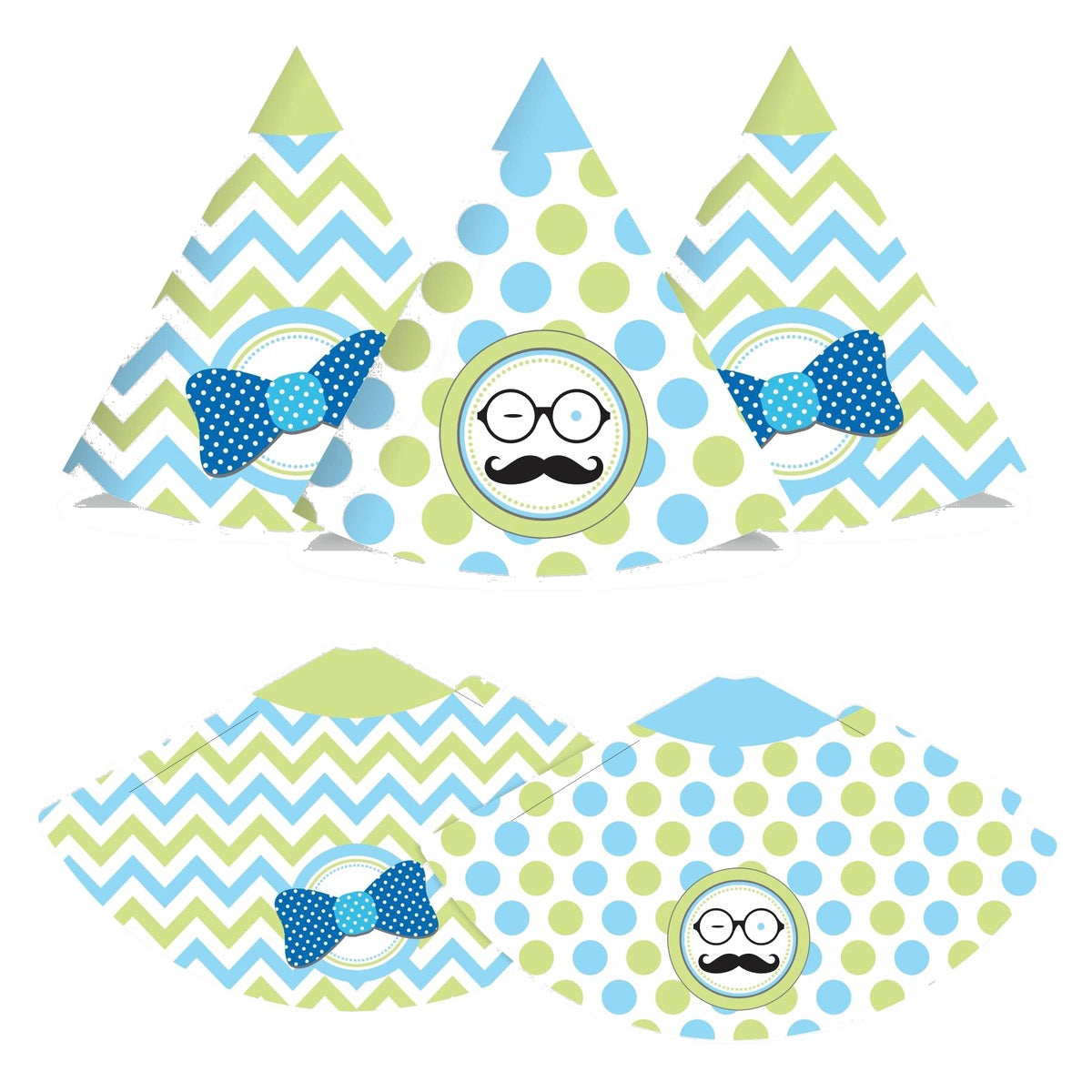 Little Man Theme Hats - Pack of 10