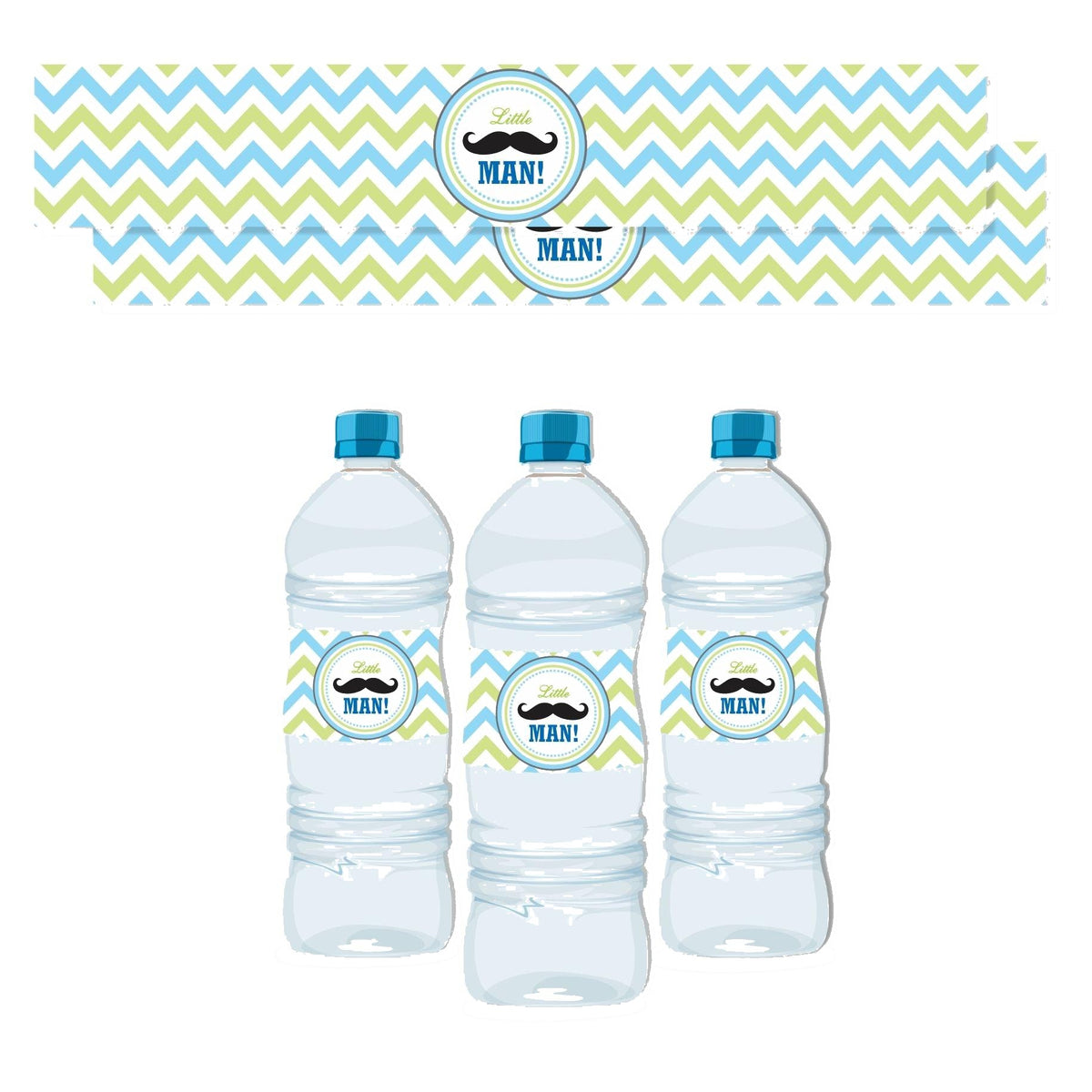 Little Man Theme Bottle Labels