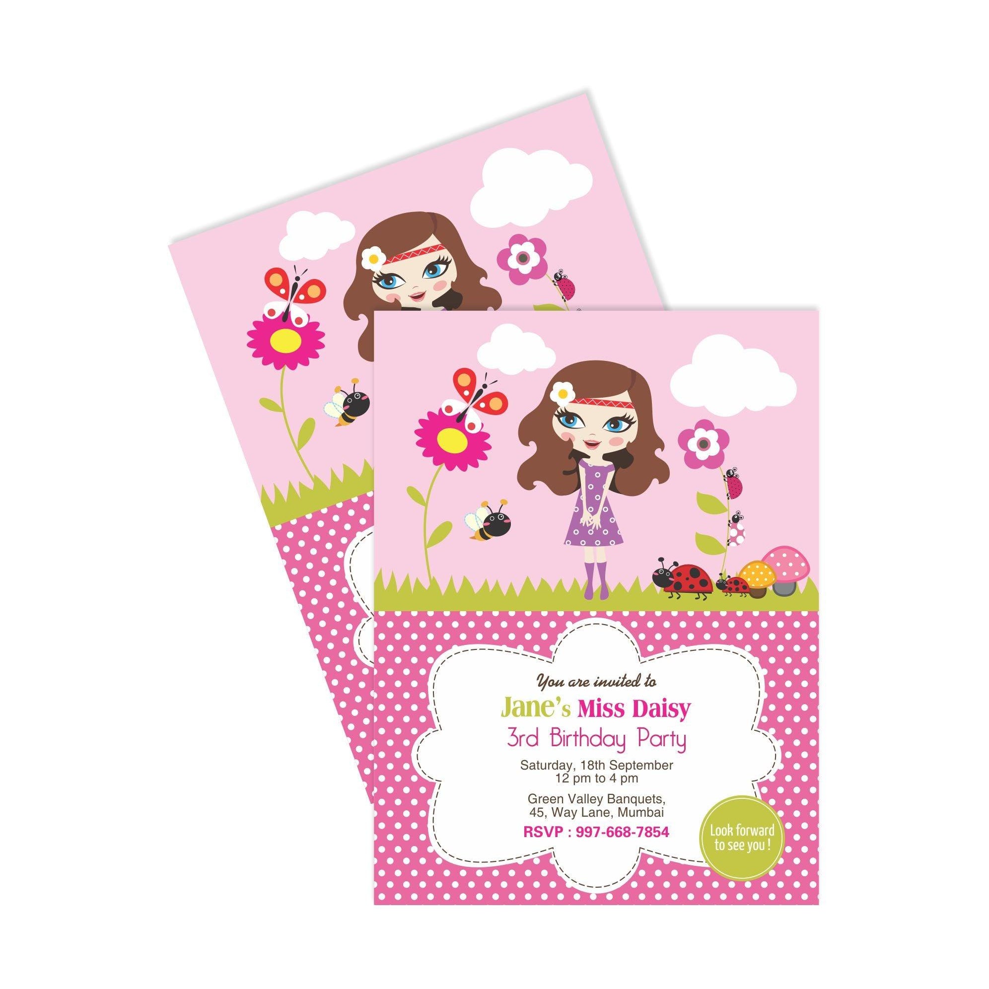 Little Miss Daisy E-Invitations THEME PARTIES Pretty UR Party