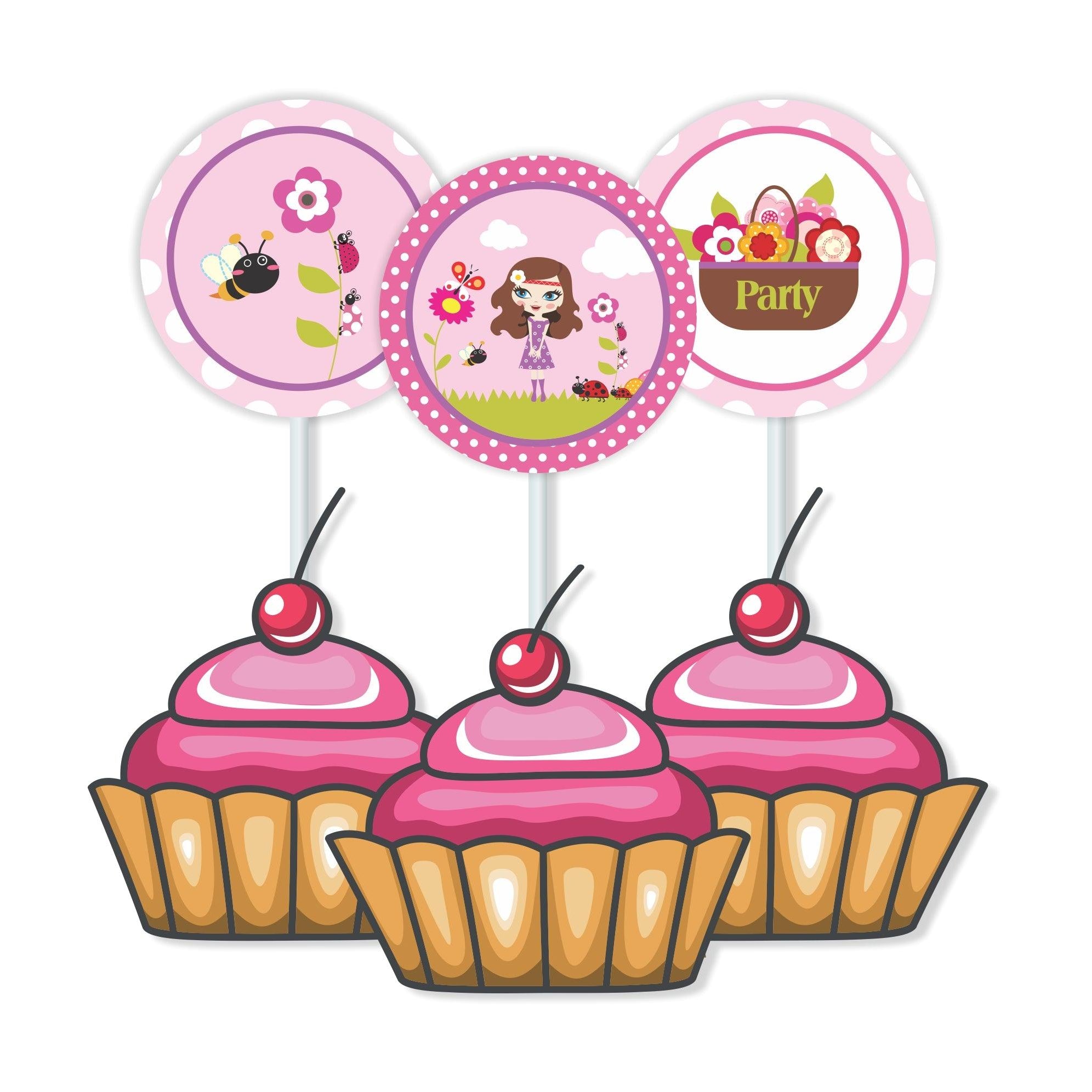 Little Miss Daisy Cupcake / Food Toppers THEME PARTIES Pretty UR Party
