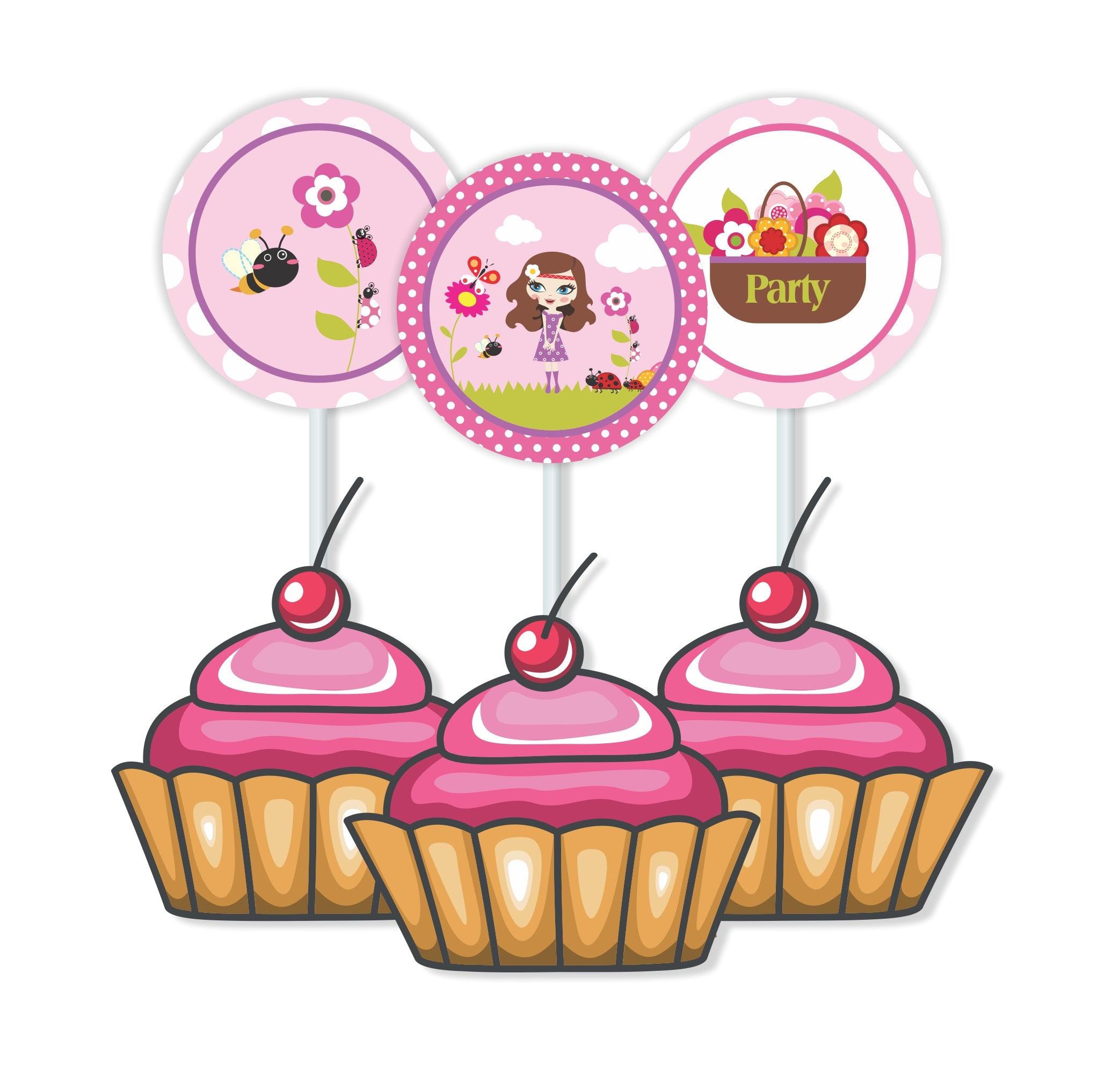 Little Miss Daisy Cupcake / Food Toppers THEME PARTIES Pretty UR Party