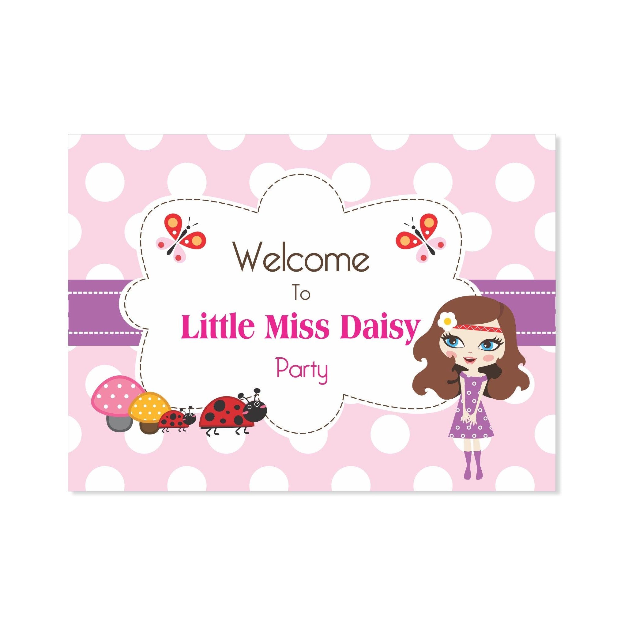 Little Miss Daisy Entrance Banner / Door Sign THEME PARTIES Pretty UR Party
