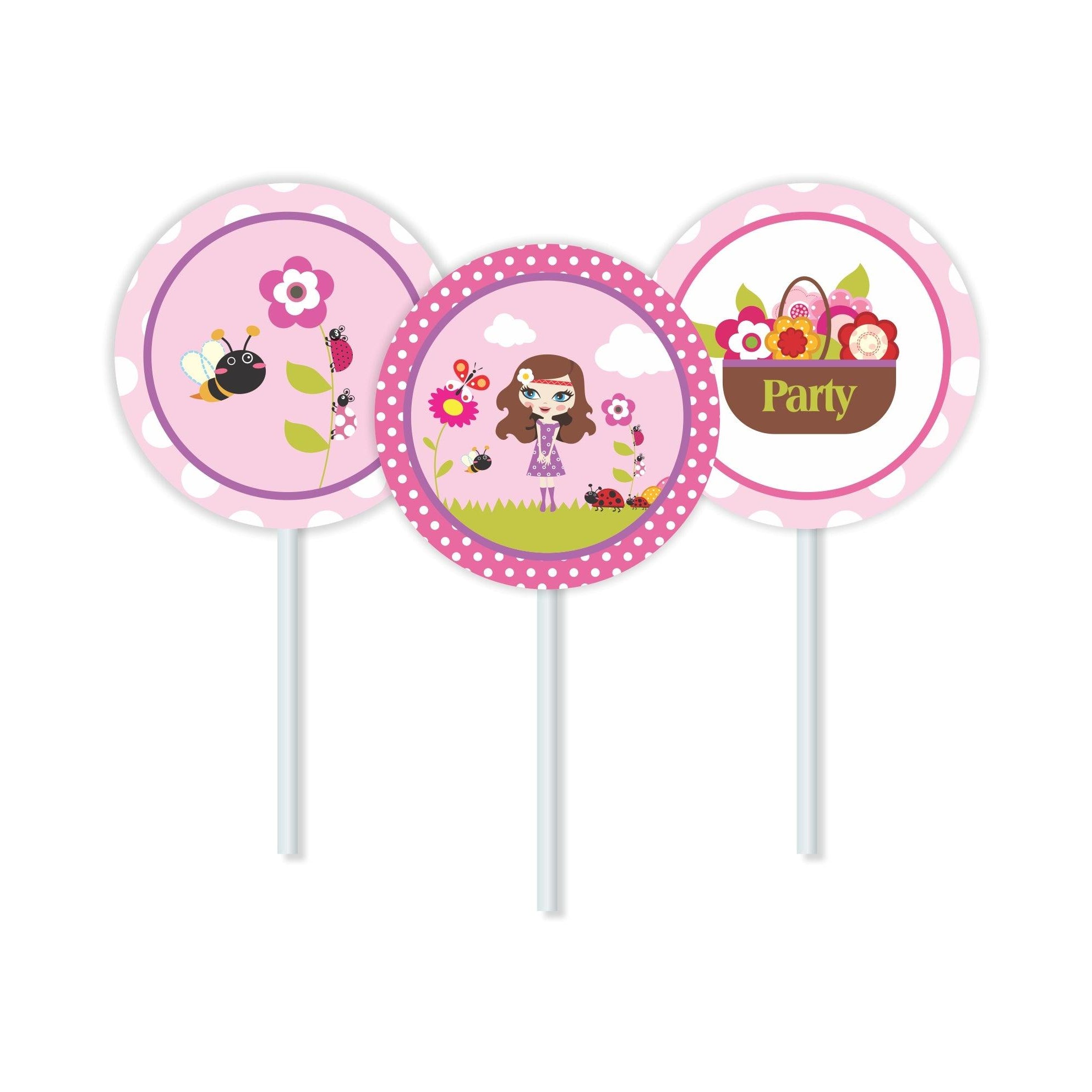 Little Miss Daisy Cupcake / Food Toppers THEME PARTIES Pretty UR Party