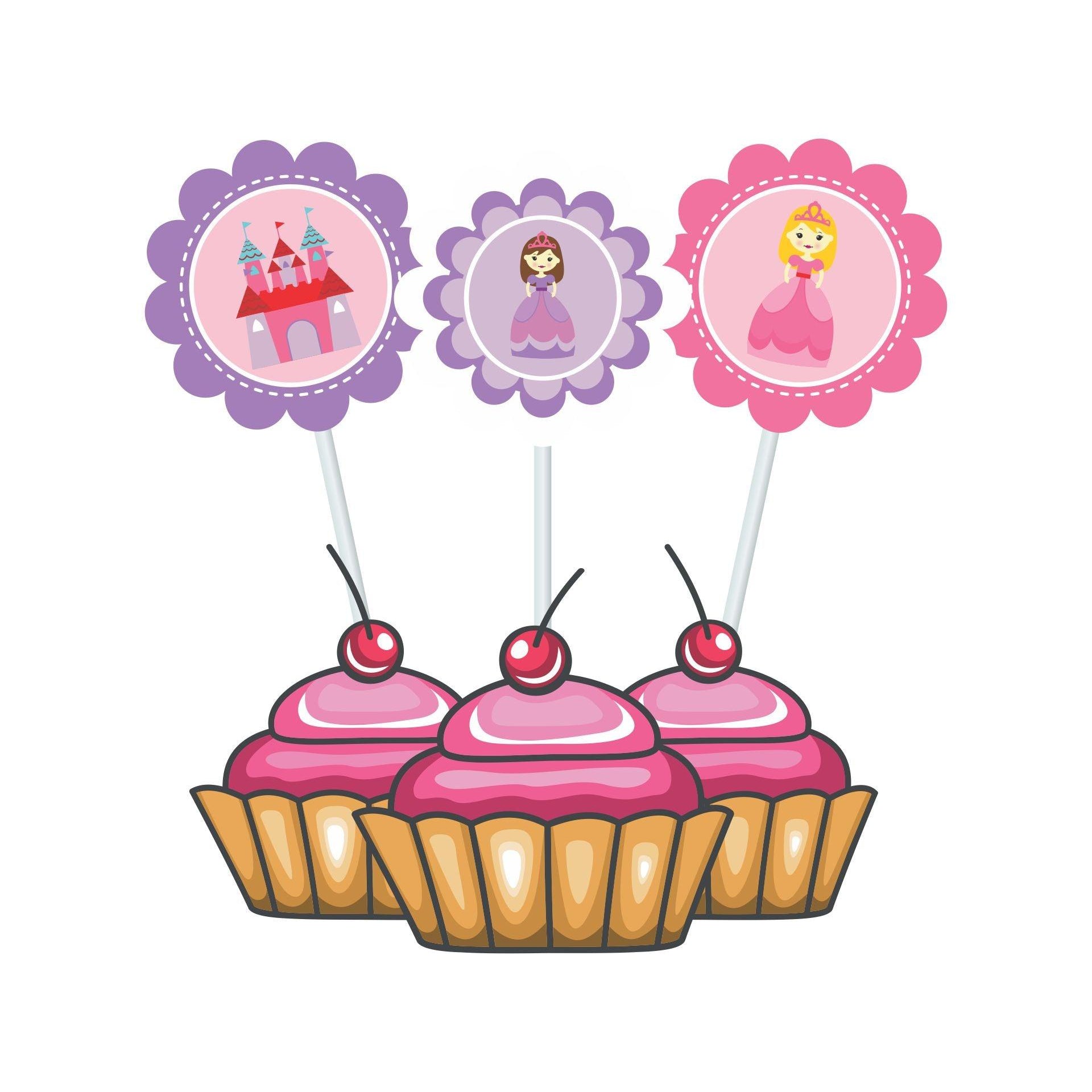 Little Princess  Cupcake / Food Toppers THEME PARTIES Pretty UR Party