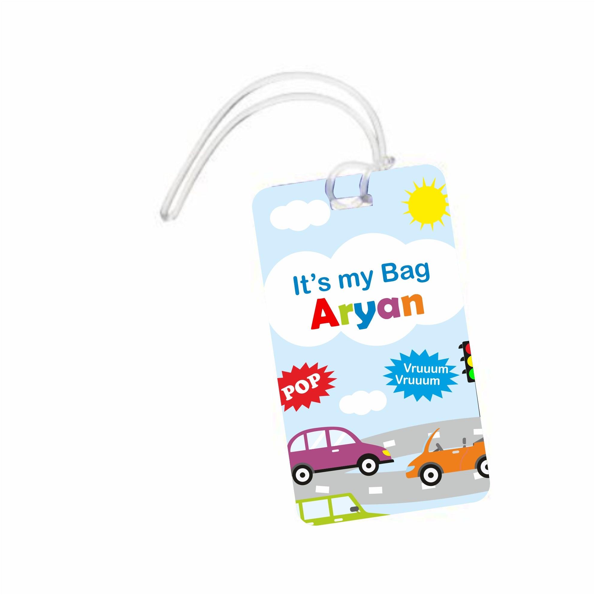 Colorful Cars Luggage Tag PERSONALISED Pretty UR Party