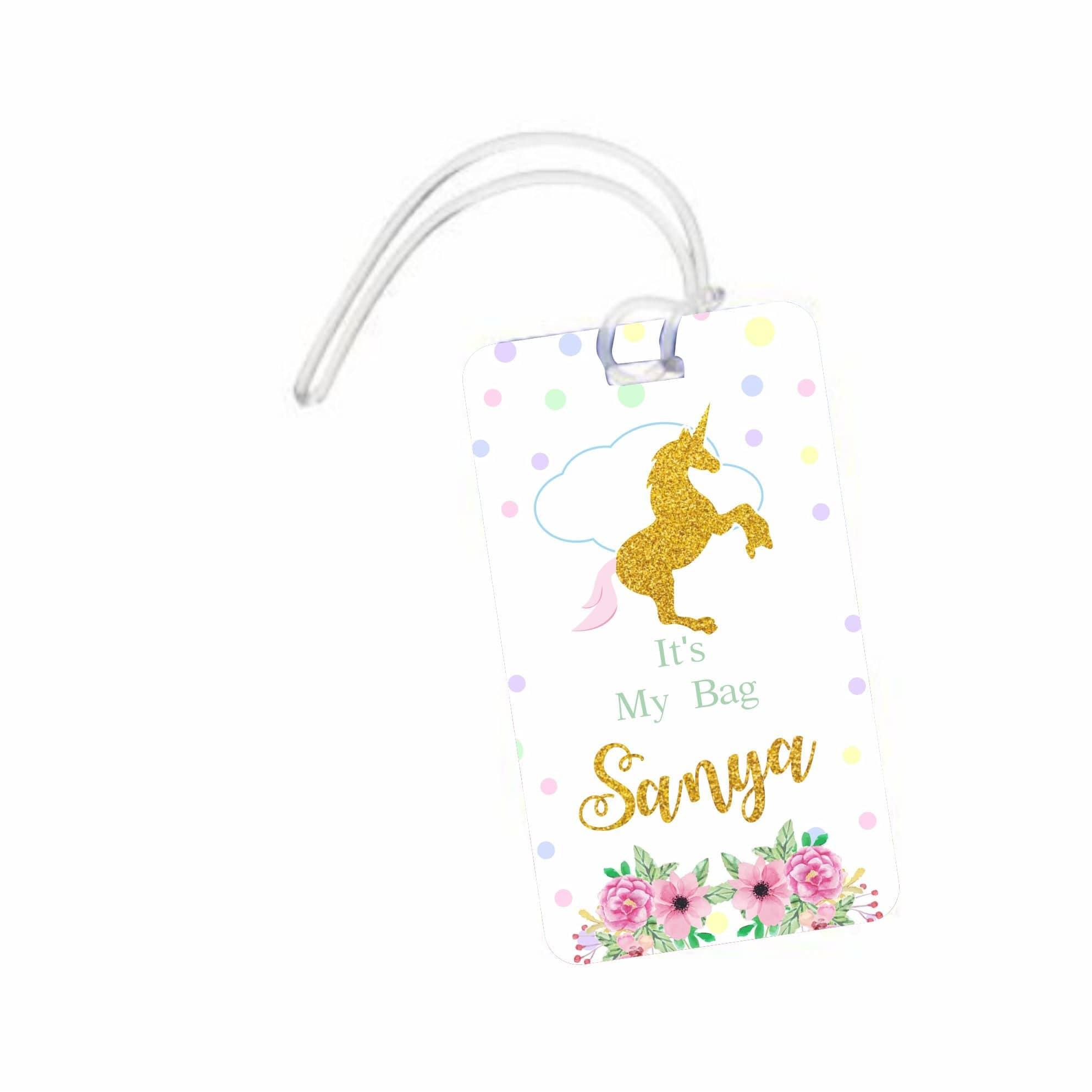 Unicorn Luggage Tag PERSONALISED Pretty UR Party