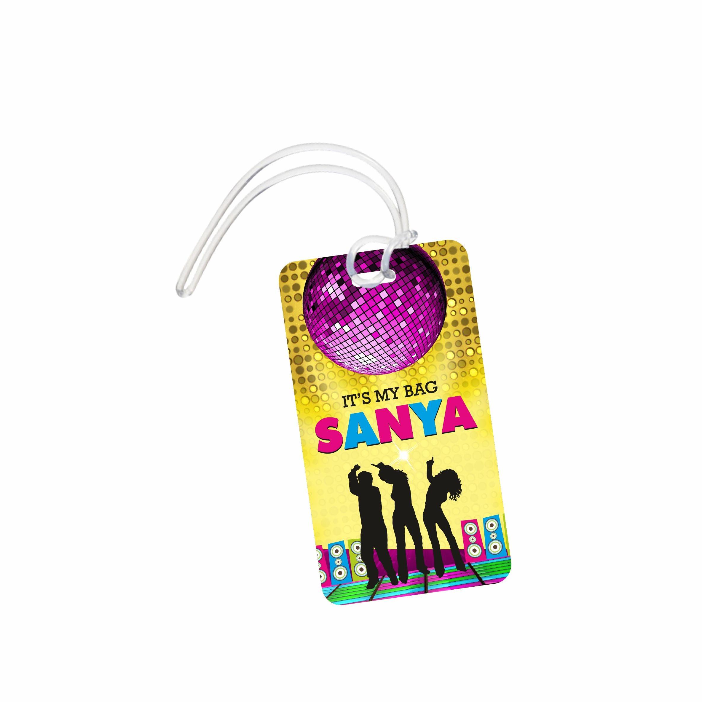 Disco Luggage Tag PERSONALISED Pretty UR Party