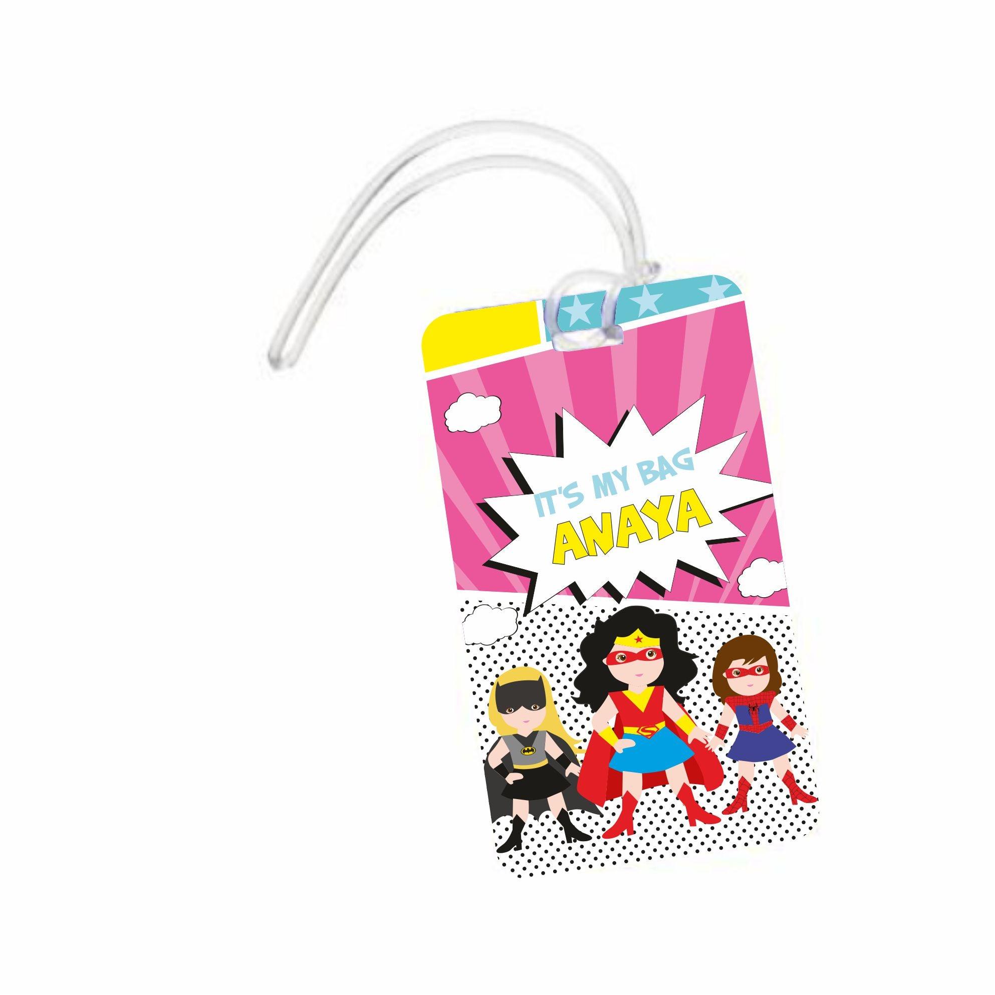 Supergirl Luggage Tag PERSONALISED Pretty UR Party