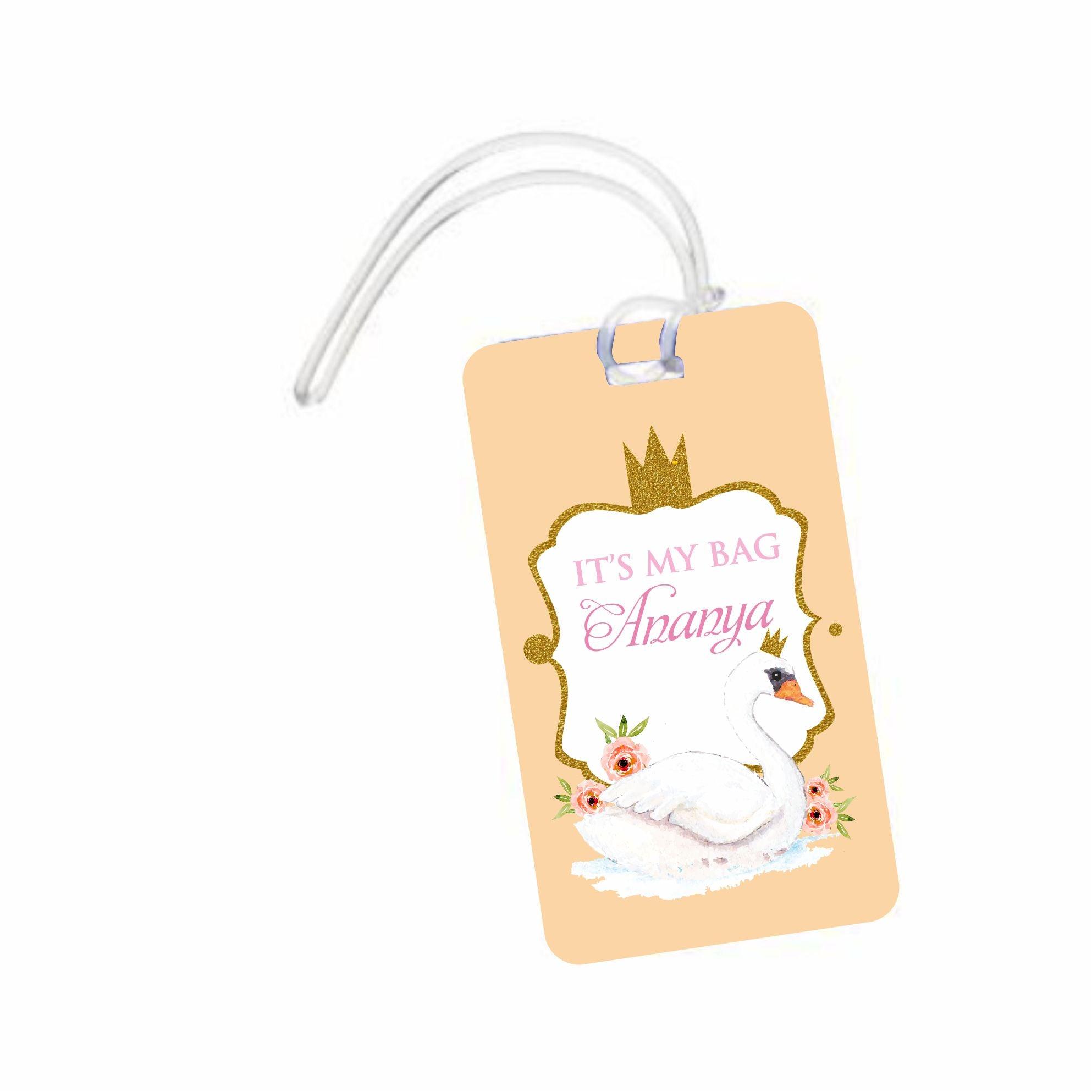 Swan Luggage Tag PERSONALISED Pretty UR Party