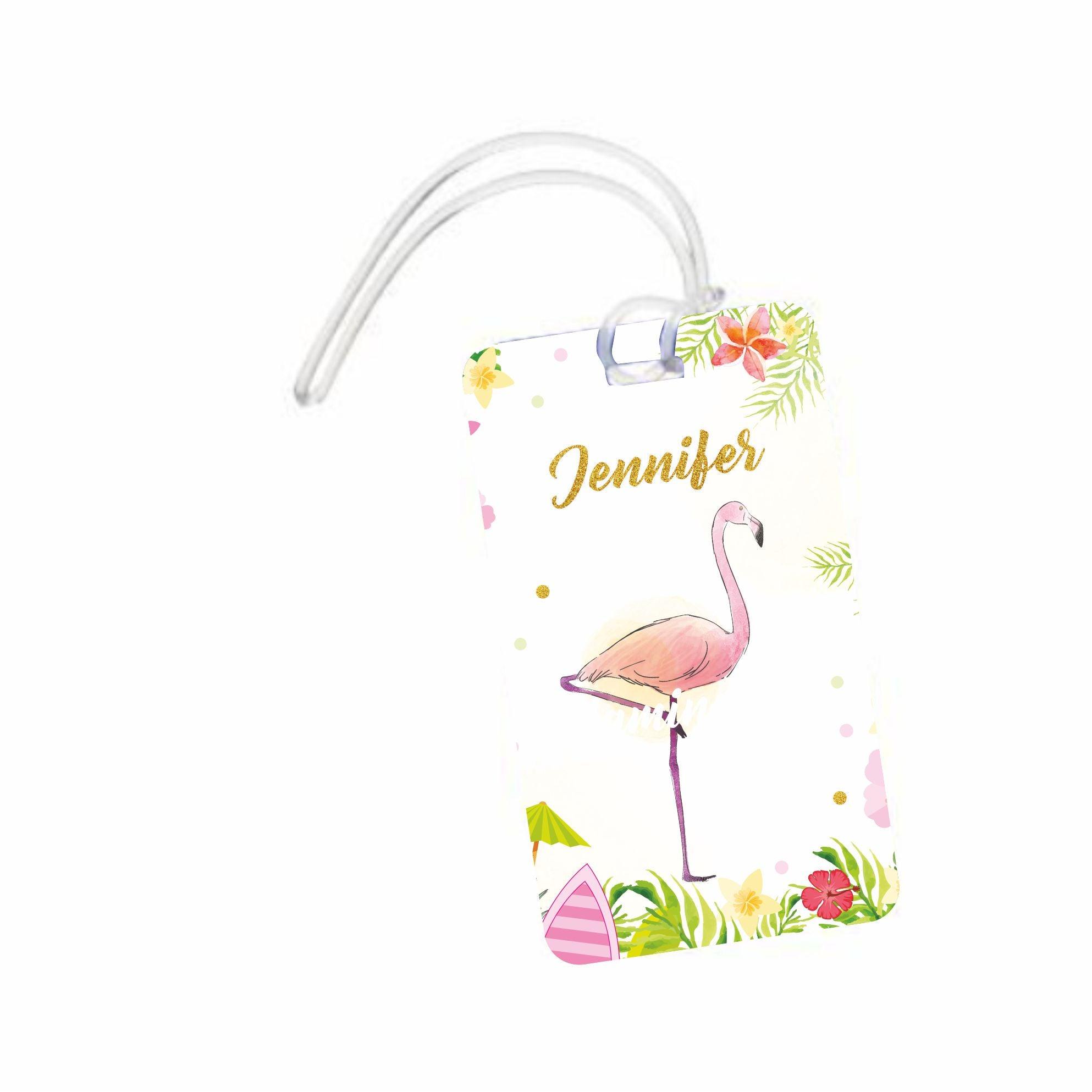 Flamingo Luggage Tag PERSONALISED Pretty UR Party