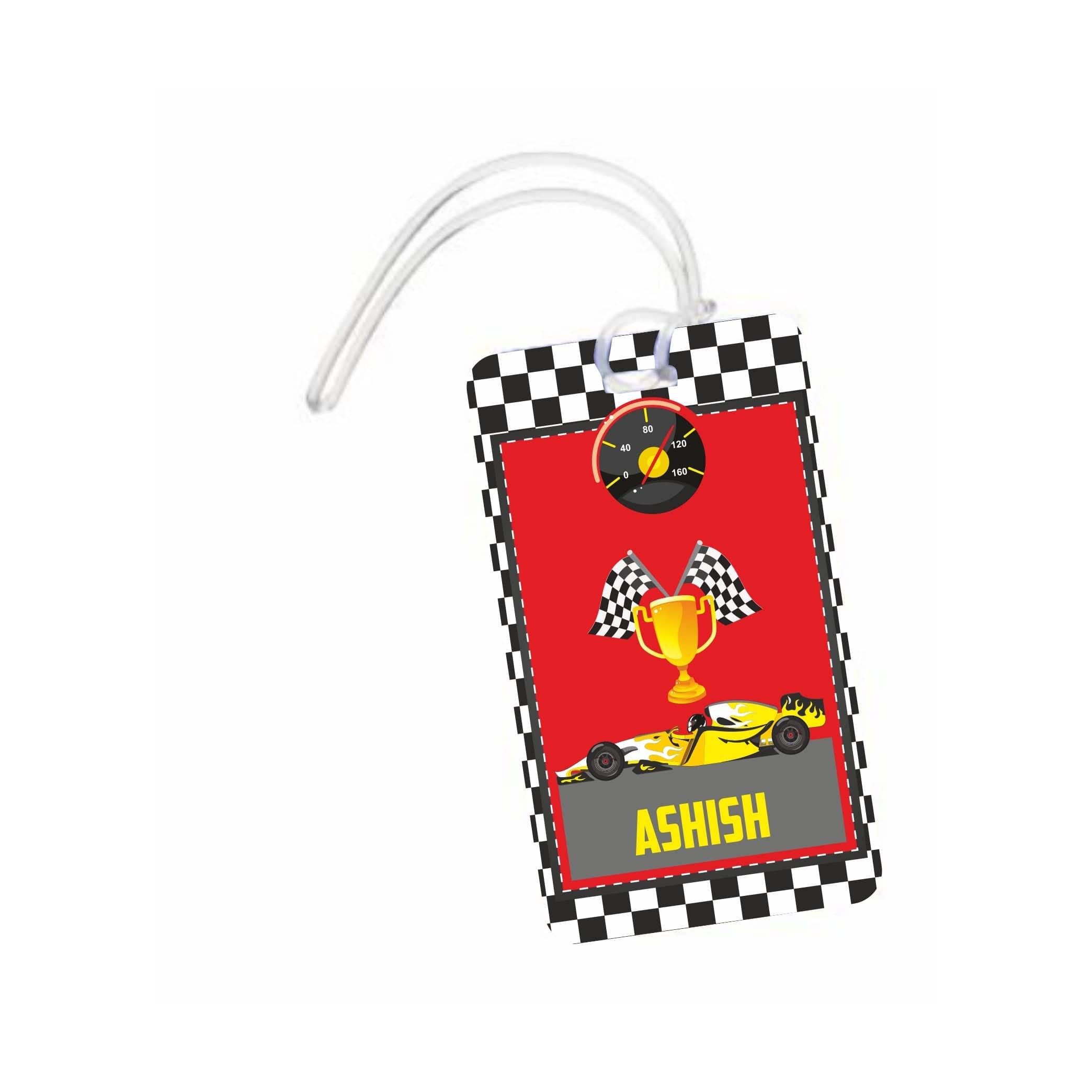 Race Car Luggage Tag PERSONALISED Pretty UR Party