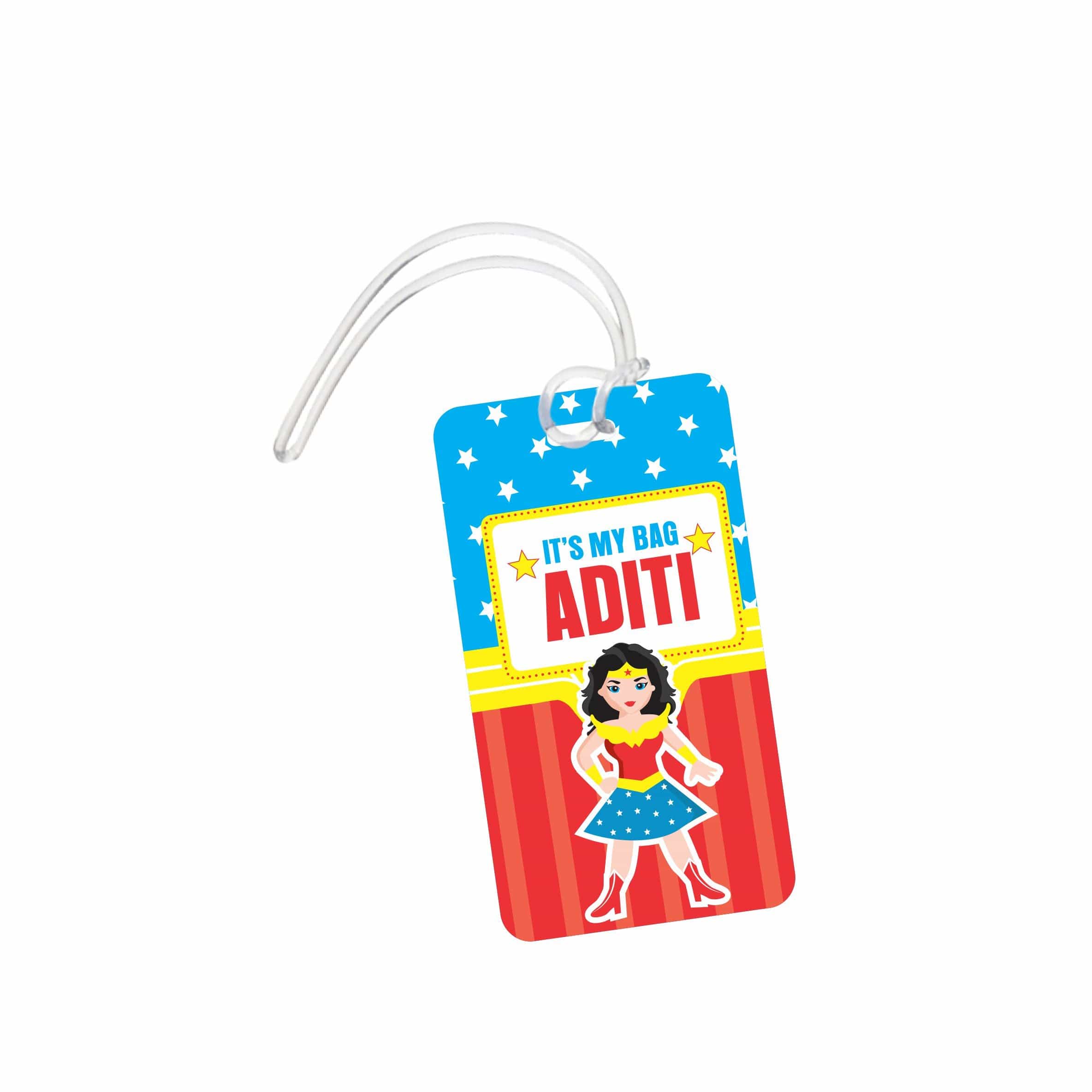 Wonder Woman Luggage Tag PERSONALISED Pretty UR Party
