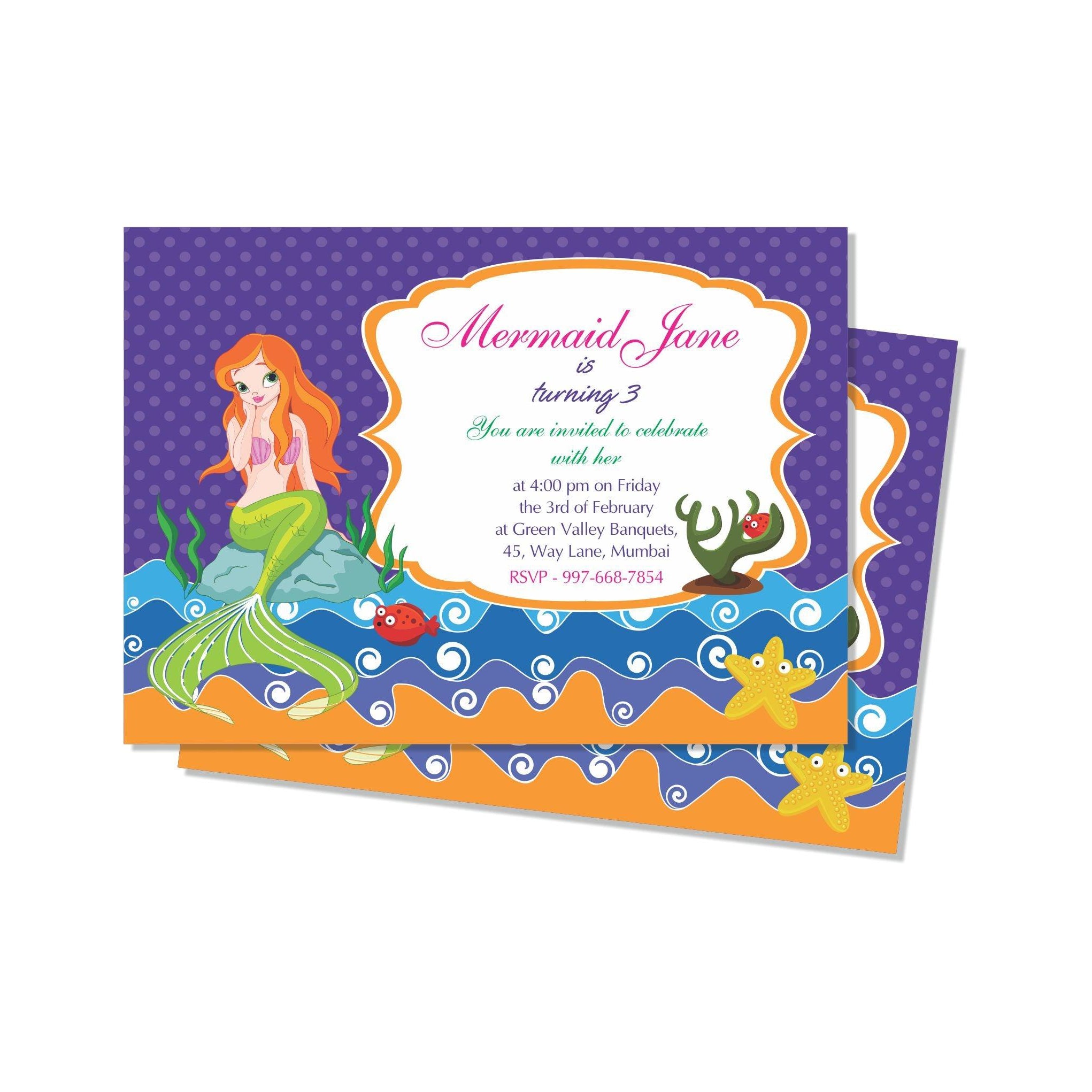 Mermaid E-Invitations THEME PARTIES Pretty UR Party