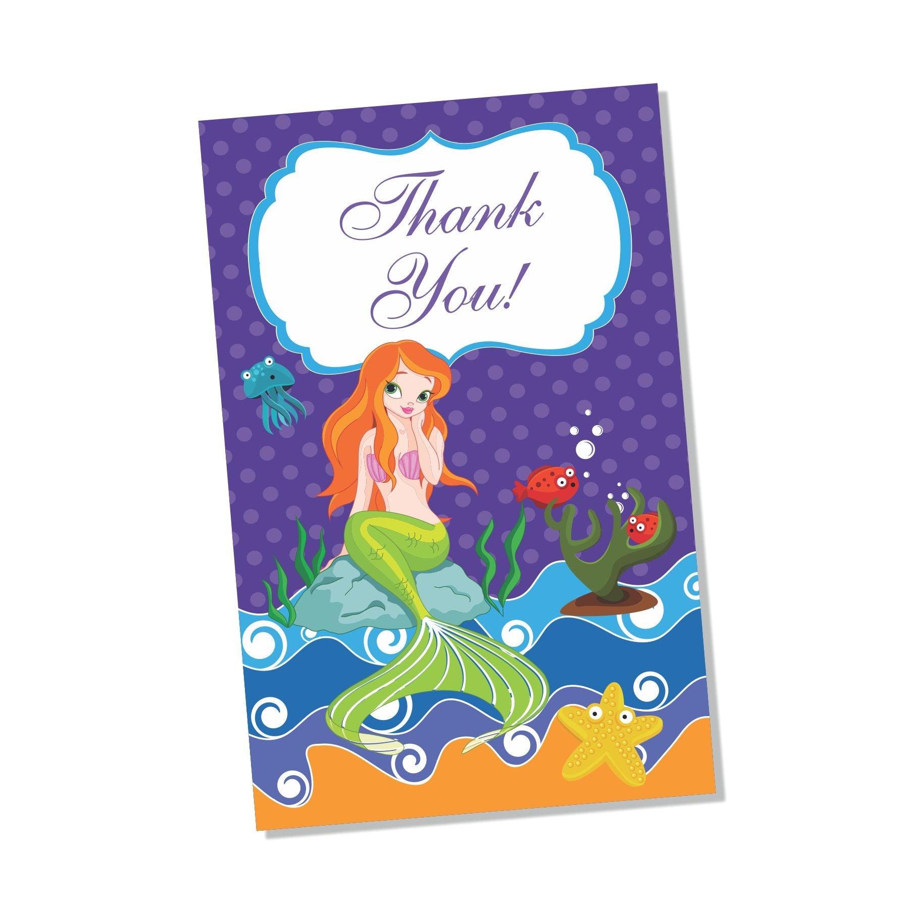 Mermaid  Thank you Tags THEME PARTIES Pretty UR Party
