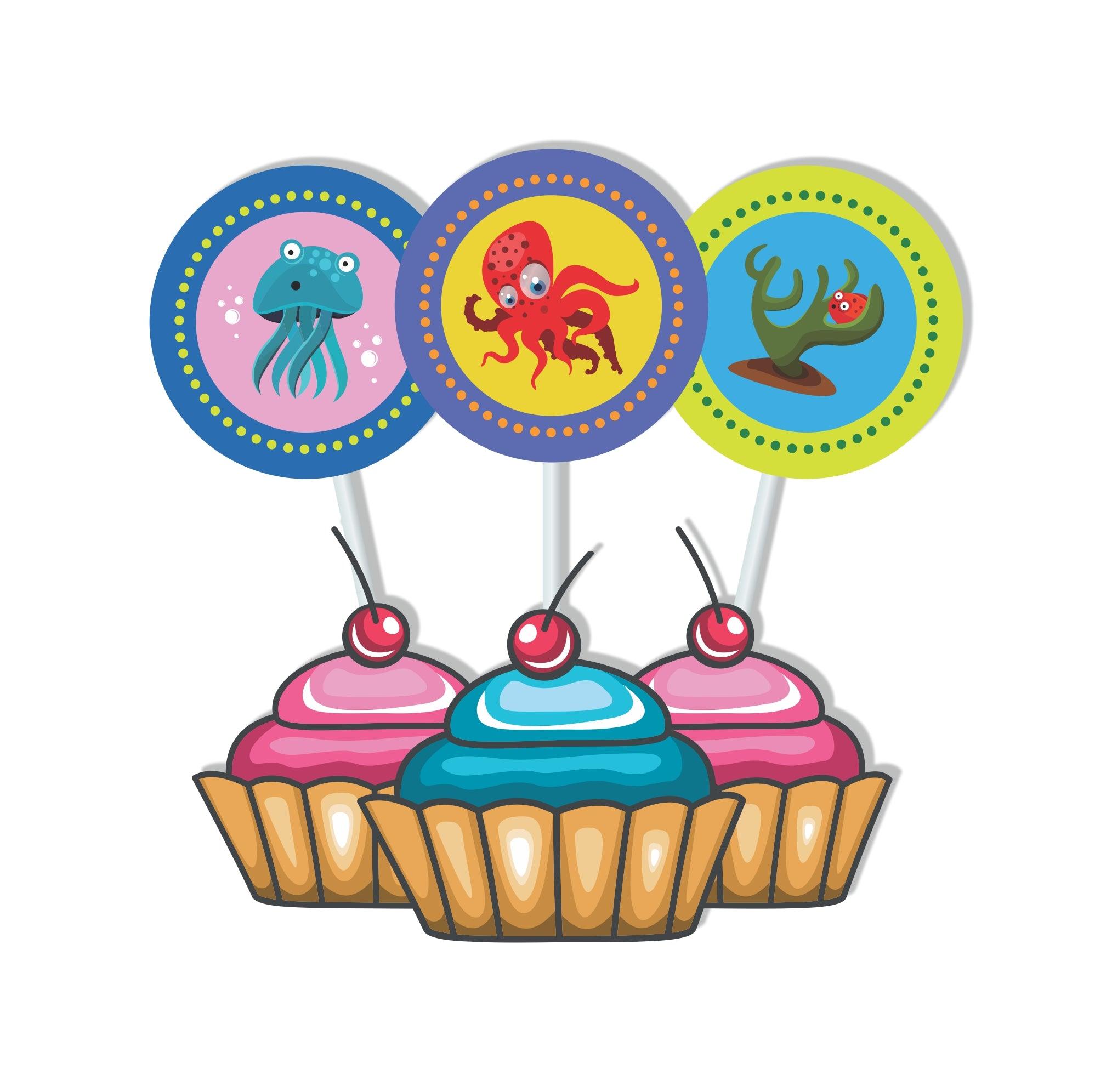 Mermaid  Cupcake / Food Toppers THEME PARTIES Pretty UR Party