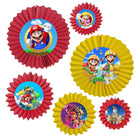 Super Mario Paper Fans - Set of 6 THEME PARTIES Pretty UR Party