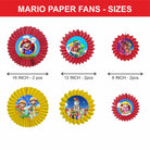 Super Mario Paper Fans - Set of 6 THEME PARTIES Pretty UR Party
