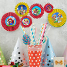 Super Mario Paper Fans - Set of 6 THEME PARTIES Pretty UR Party