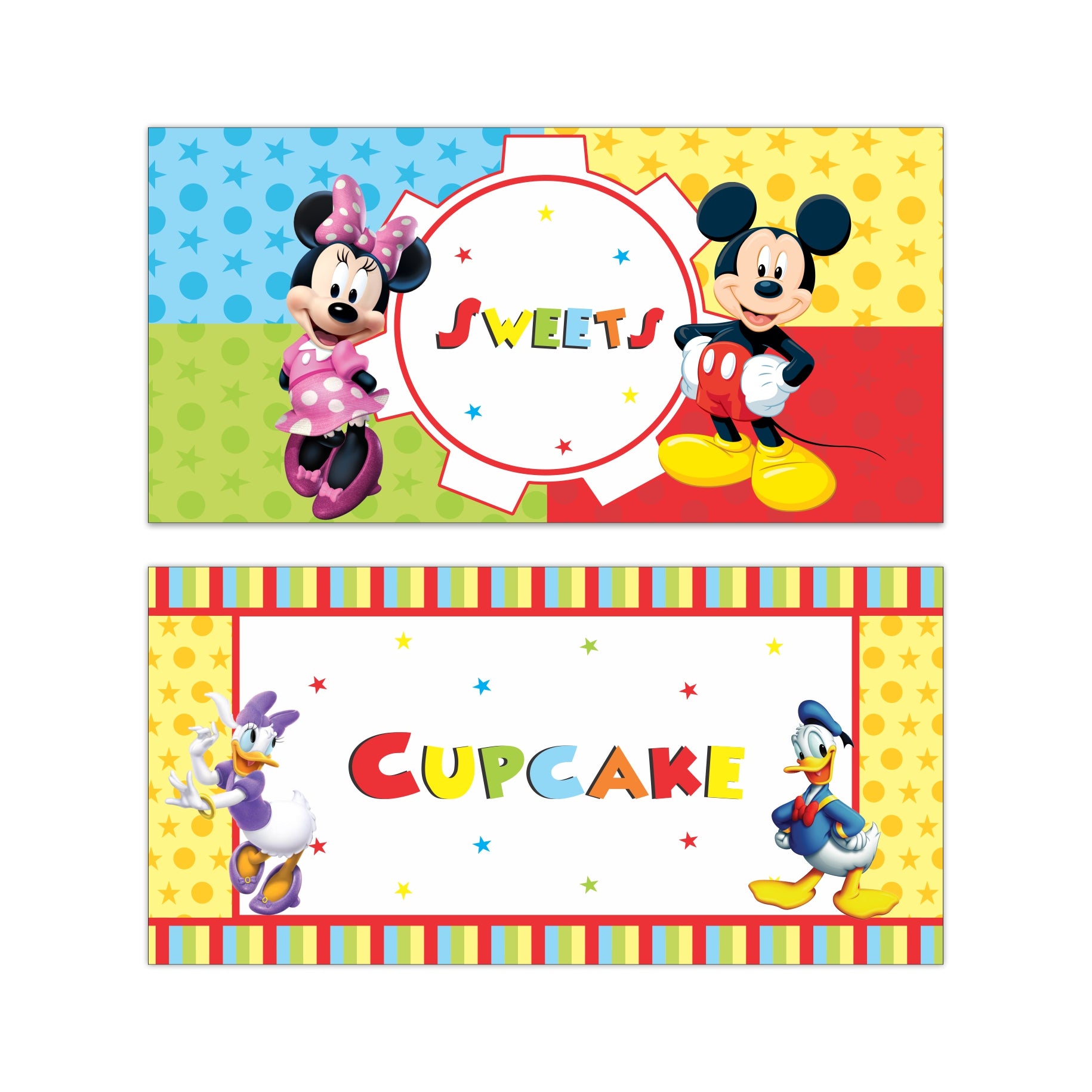 Mickey Mouse Clubhouse Inspired Food Labels / Buffet Table Cards THEME PARTIES Pretty UR Party