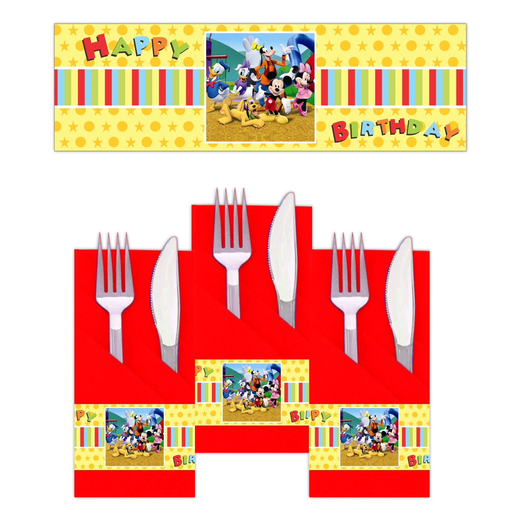 Mickey Mouse Clubhouse Inspired Napkin Rings THEME PARTIES Pretty UR Party